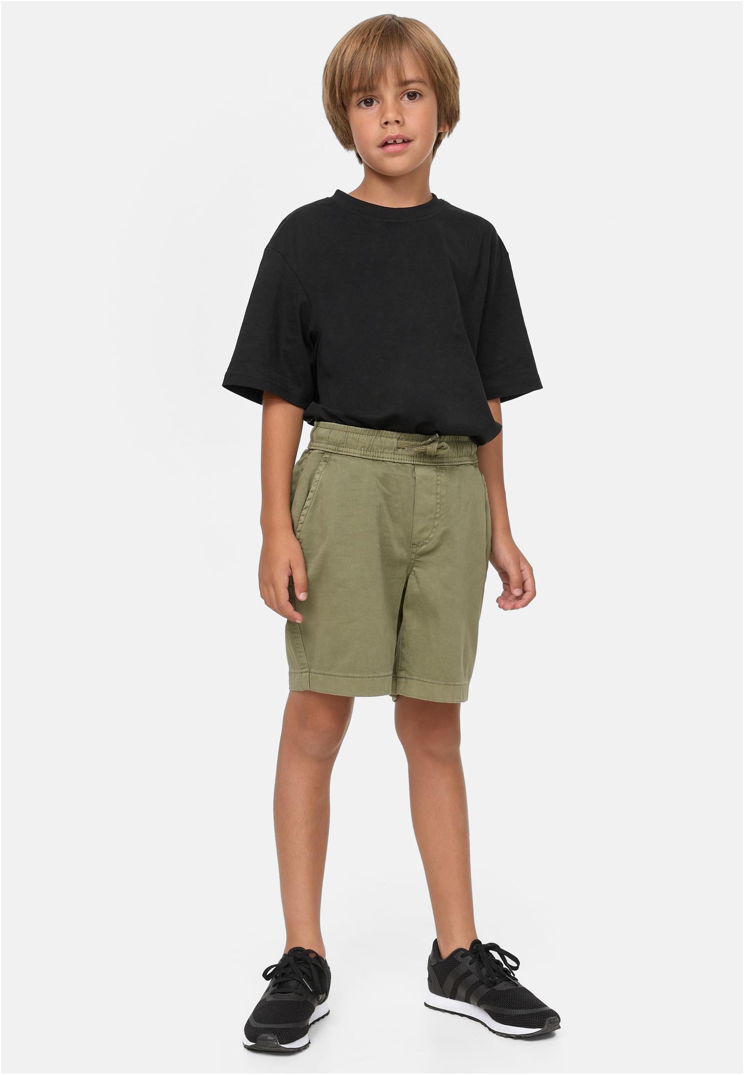 Boys Strech Twill Joggshorts | olive