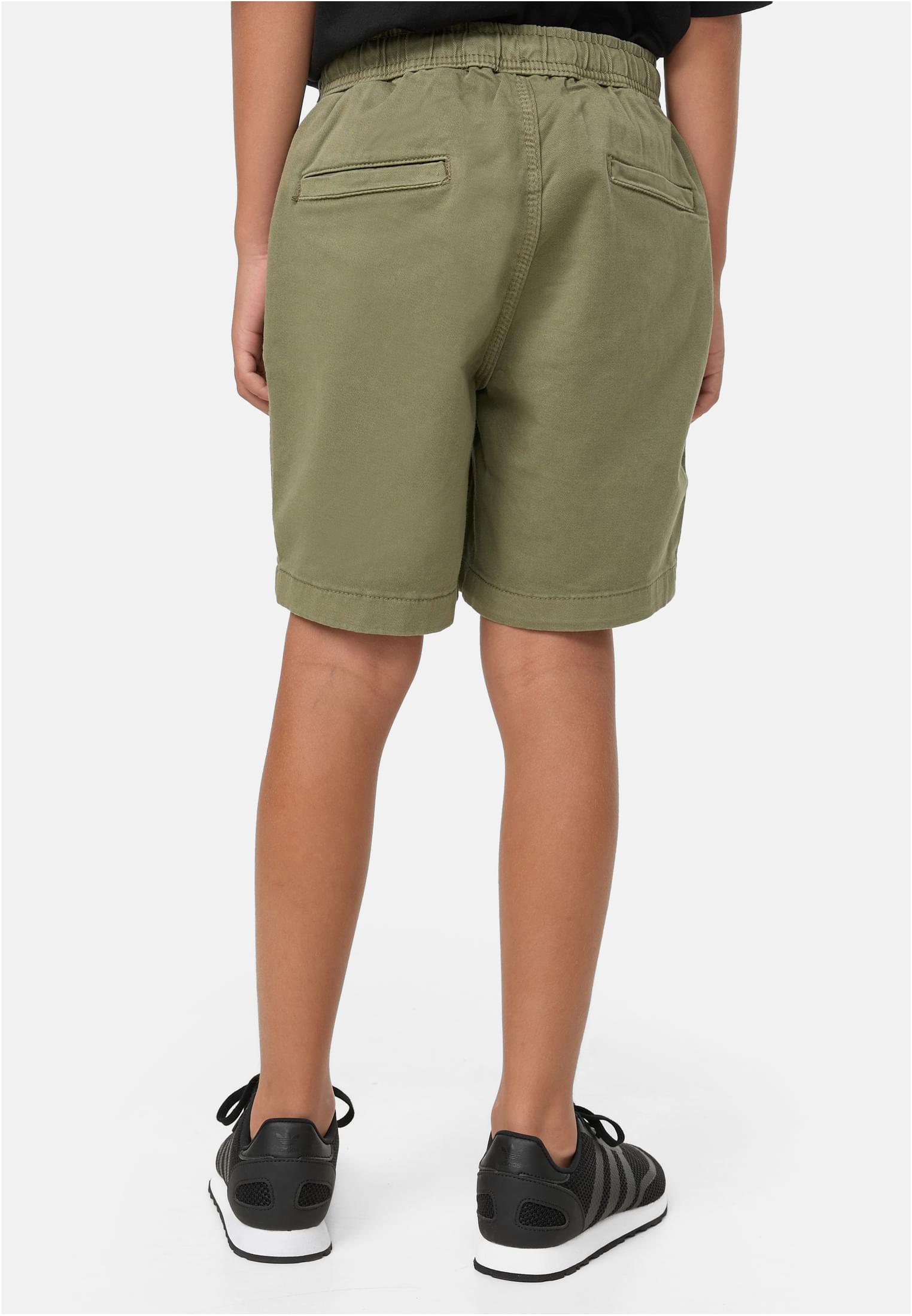 Boys Strech Twill Joggshorts | olive