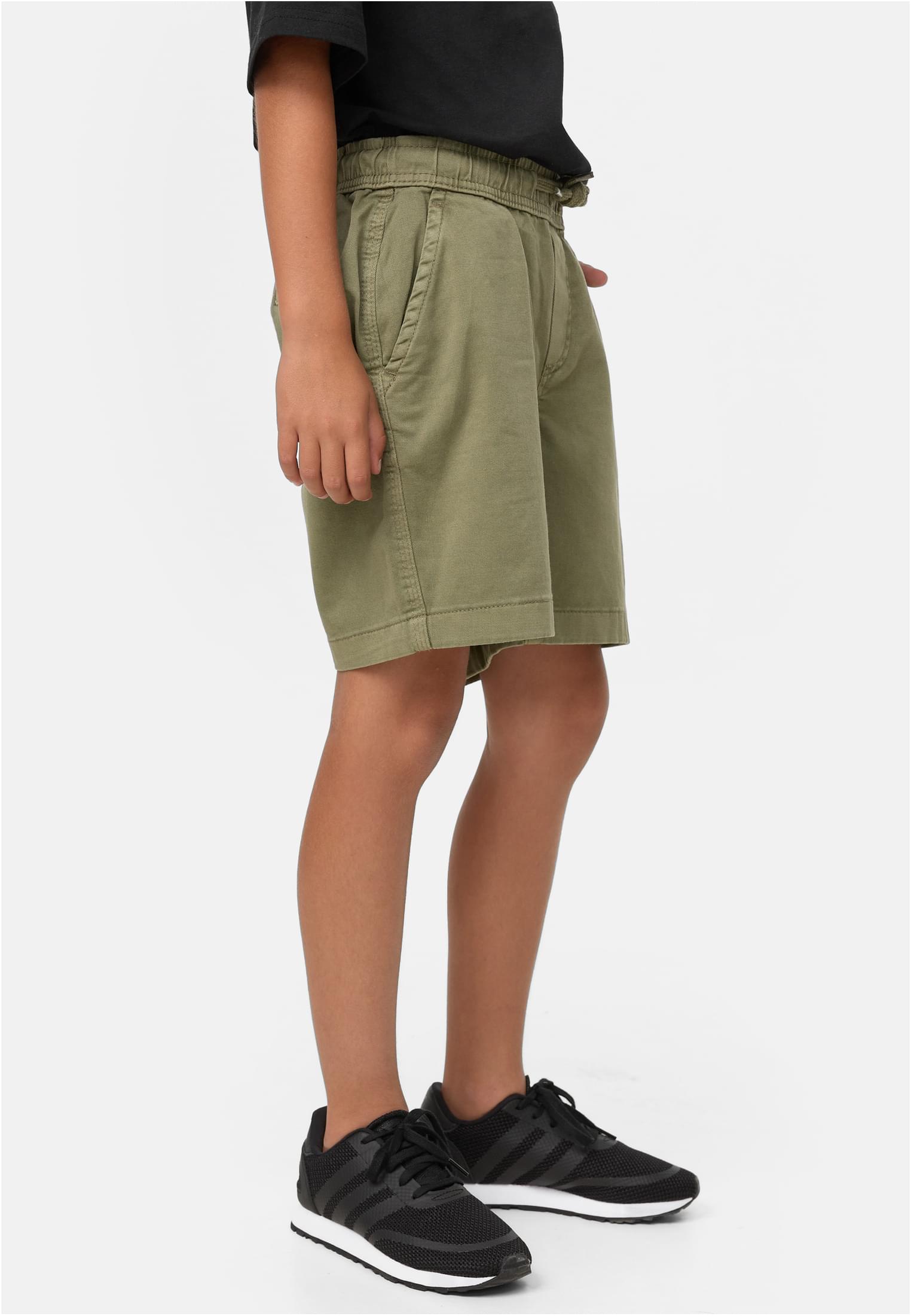 Boys Strech Twill Joggshorts | olive