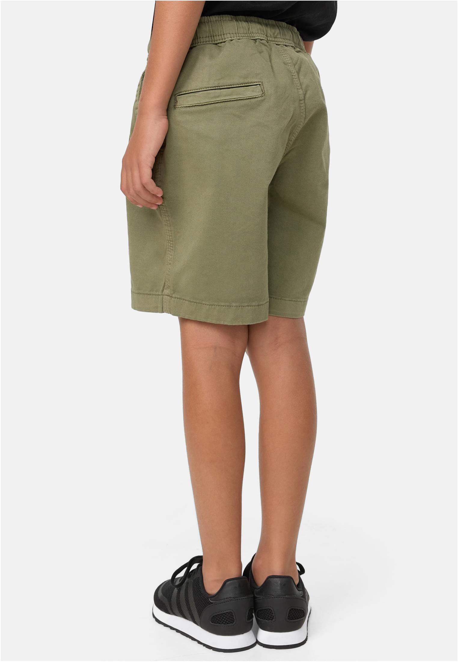 Boys Strech Twill Joggshorts | olive