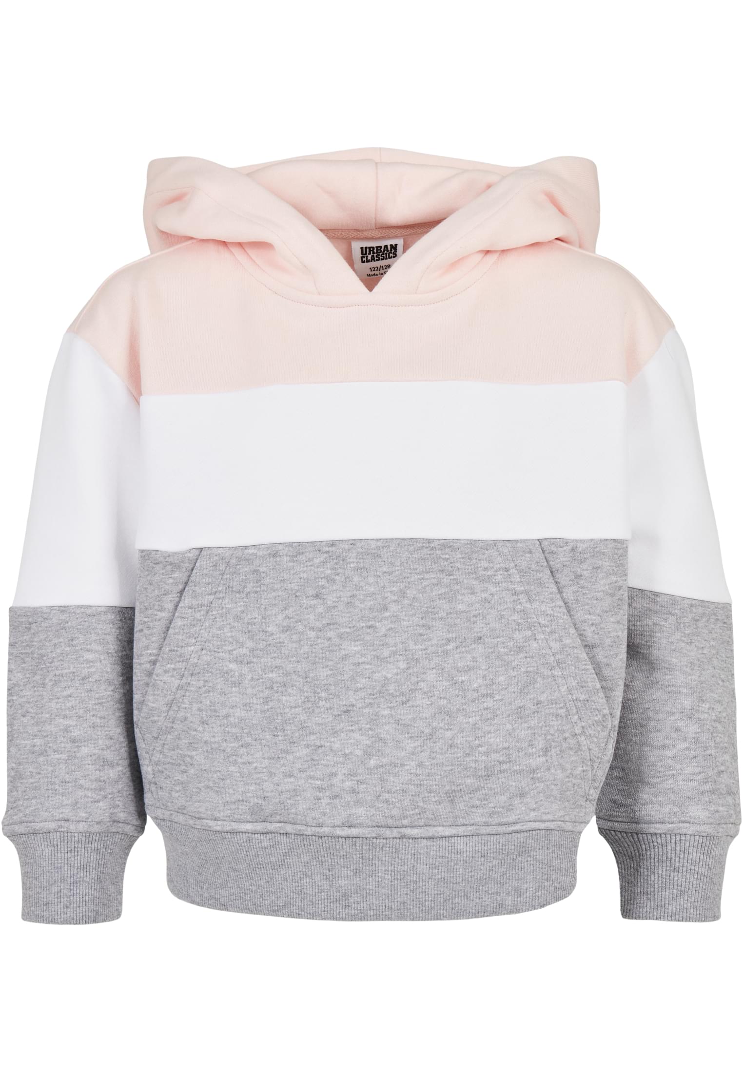 Girls Oversized 3-Tone Hoody | lightrose/white/grey