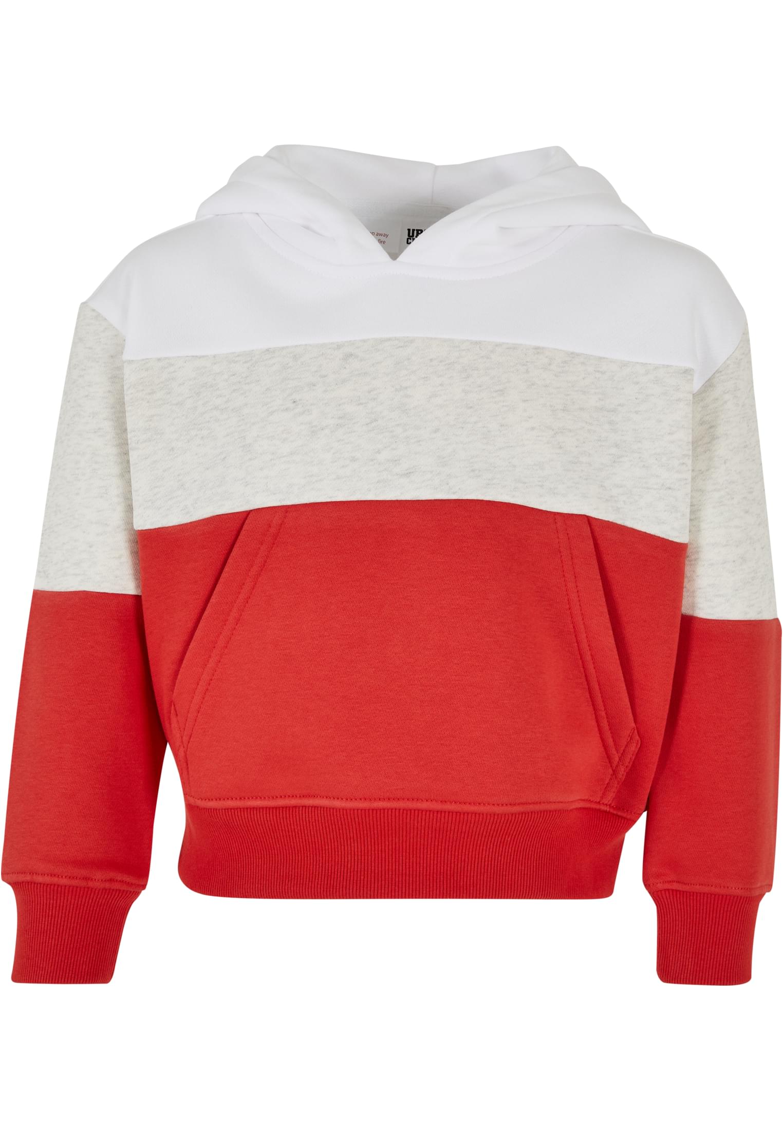 Girls Oversized 3-Tone Hoody | white/lightgrey/hugered