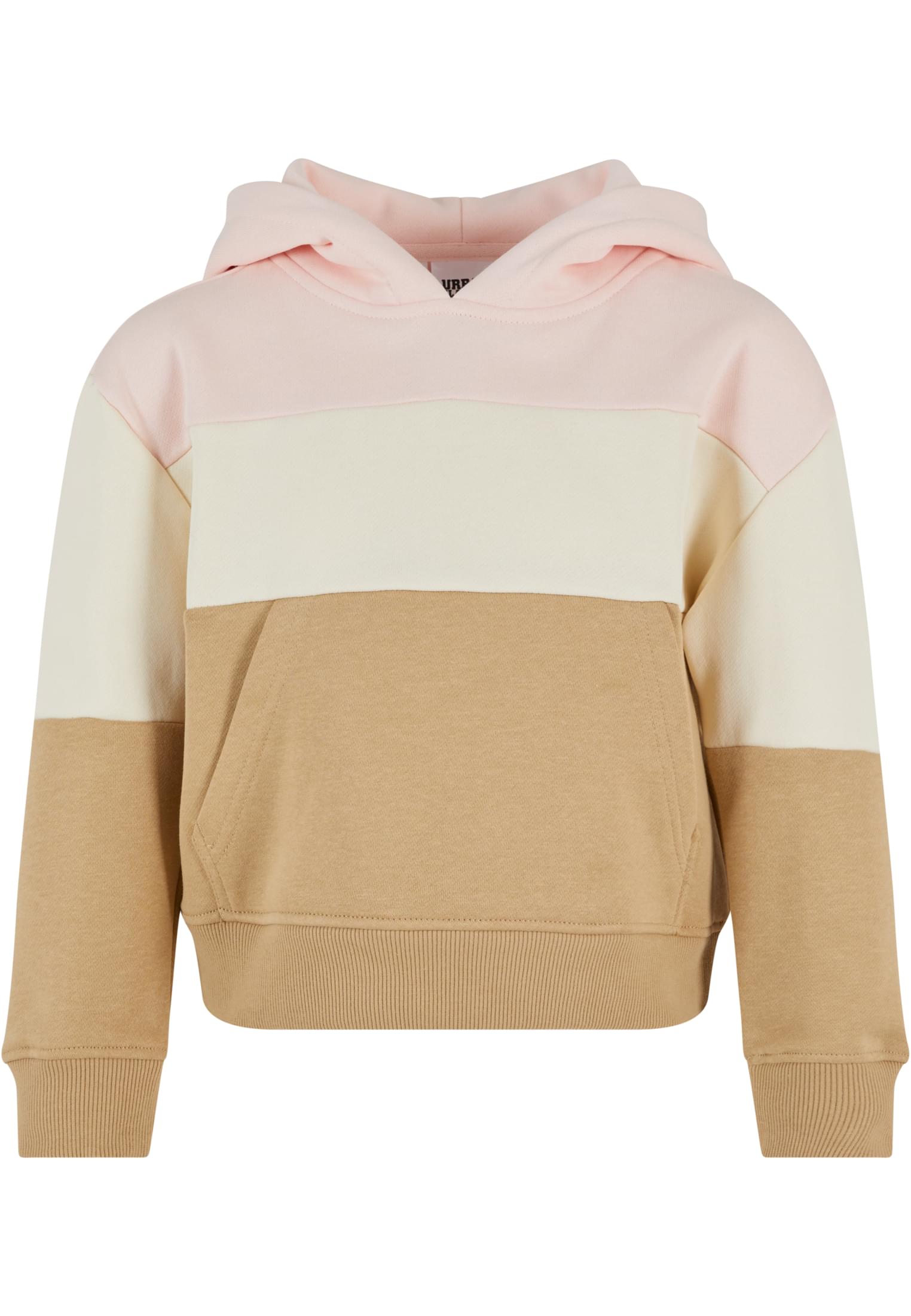 Girls Oversized 3-Tone Hoody | pink/whitesand/unionbeige