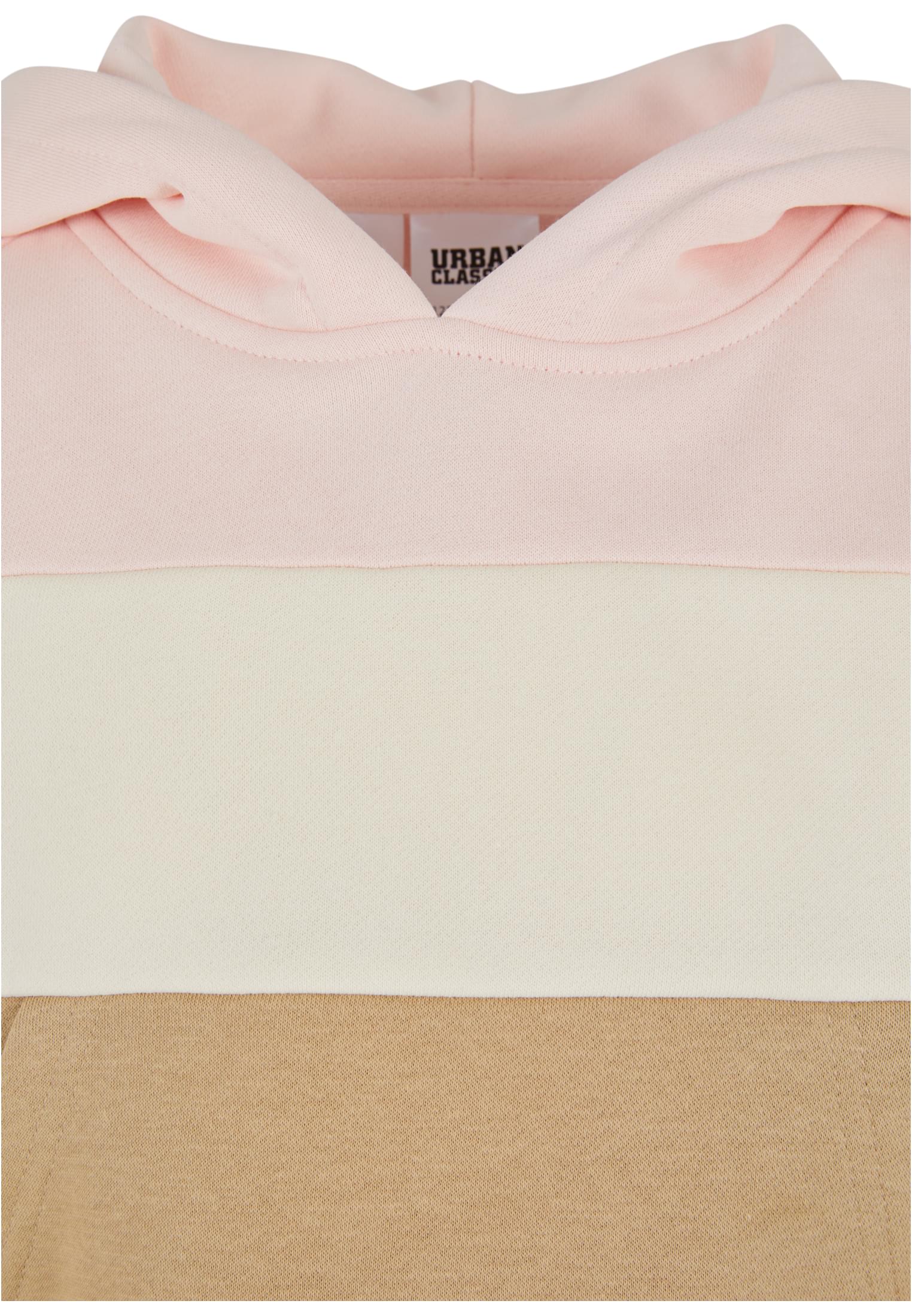 Girls Oversized 3-Tone Hoody | pink/whitesand/unionbeige