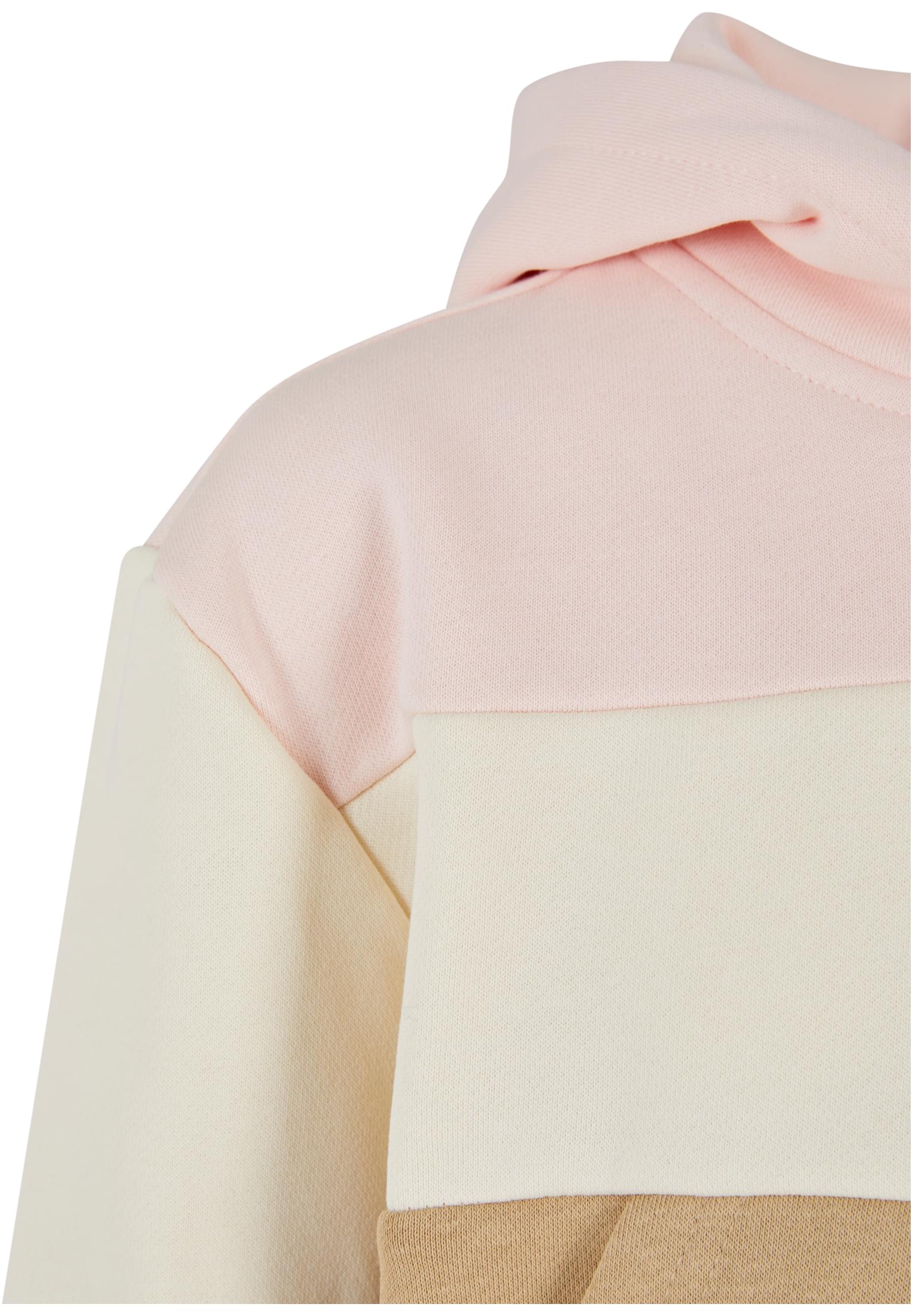 Girls Oversized 3-Tone Hoody | pink/whitesand/unionbeige