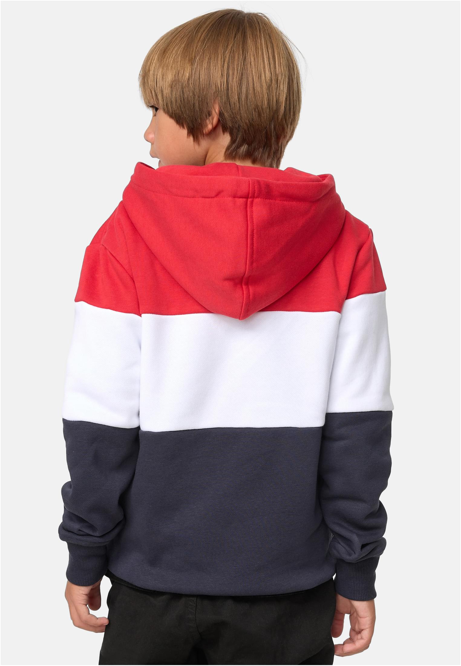 Boys 3-Tone Hoody | fire red/white/navy