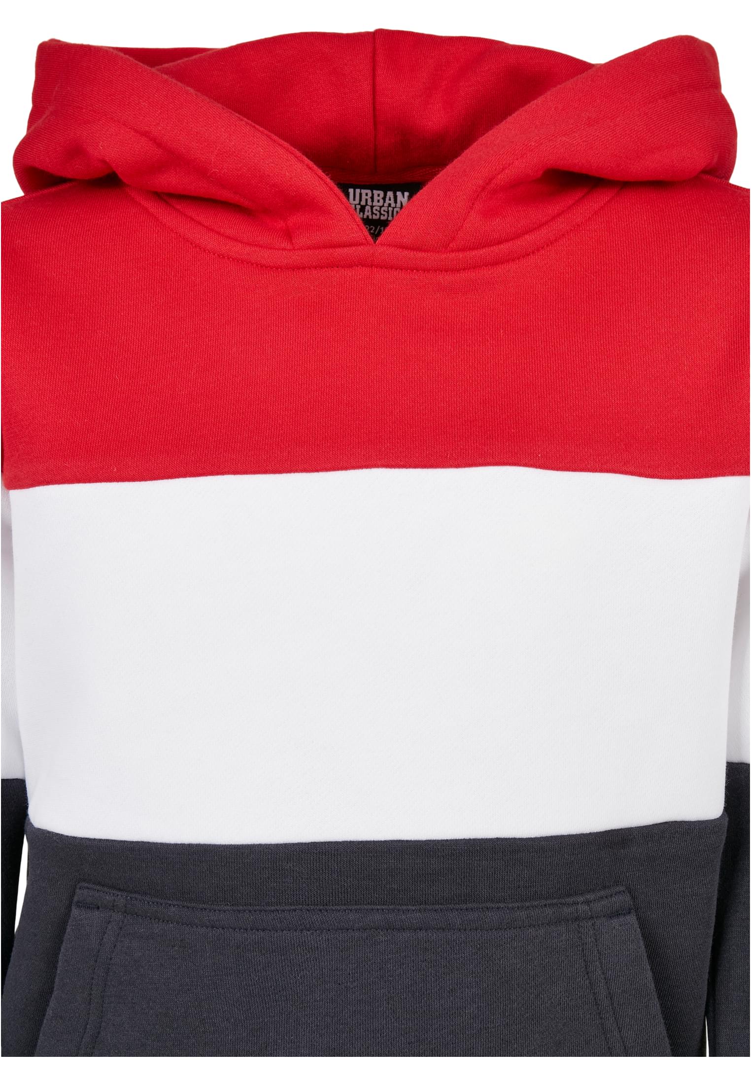 Boys 3-Tone Hoody | fire red/white/navy