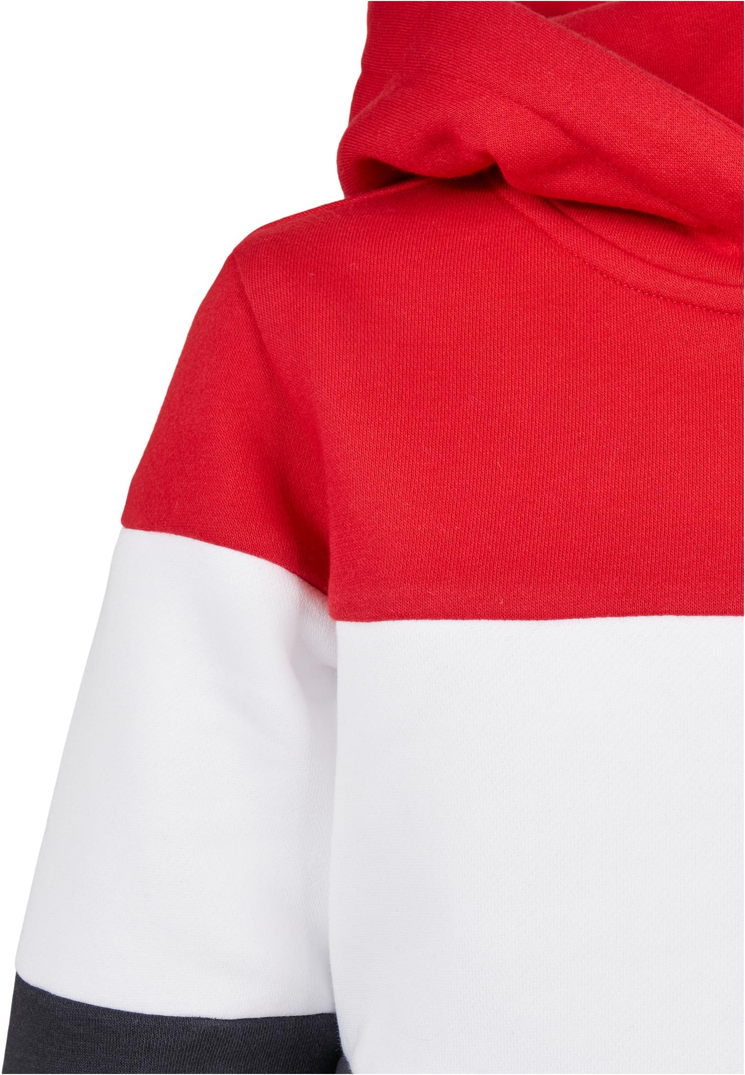 Boys 3-Tone Hoody | fire red/white/navy