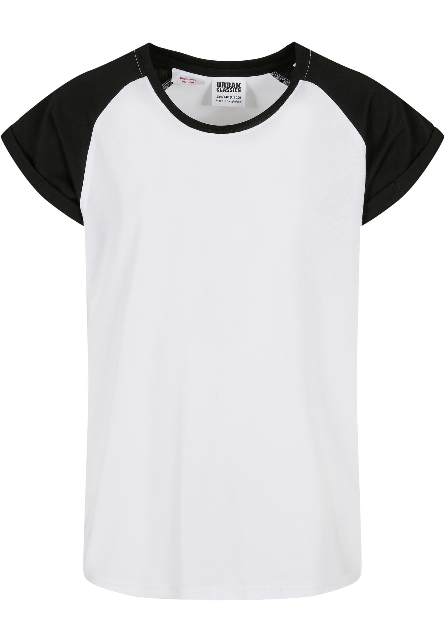 Girls Contrast Raglan Tee 2-Pack | white/hugered+white/black