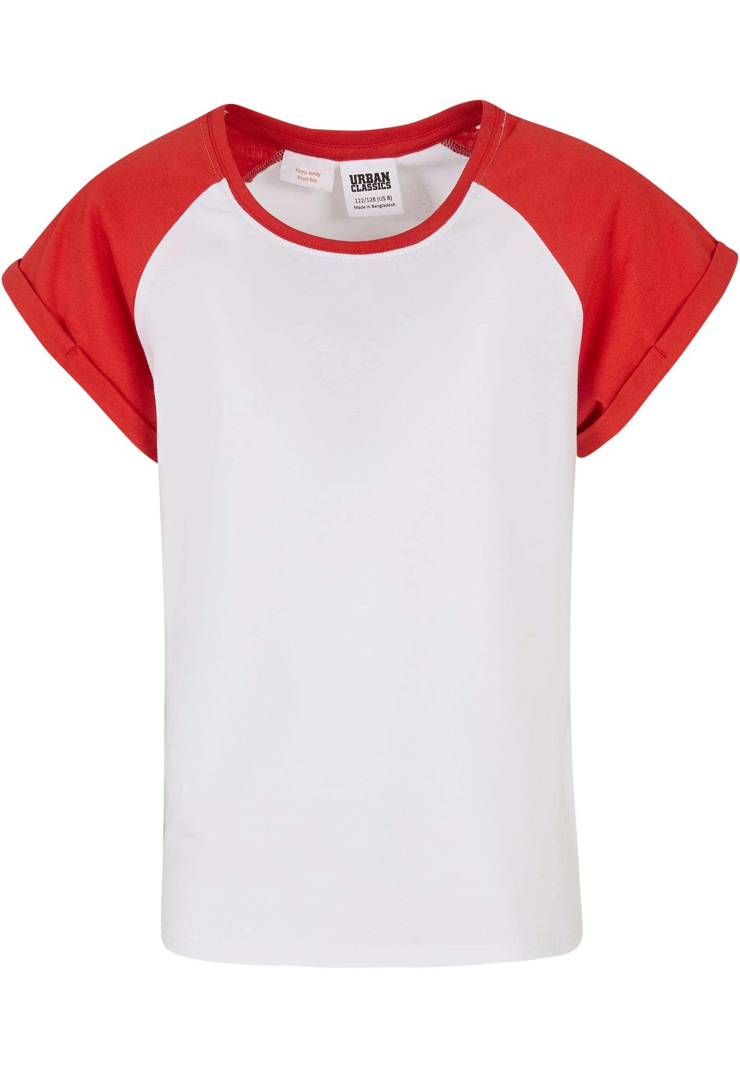 Girls Contrast Raglan Tee 2-Pack | white/hugered+white/black