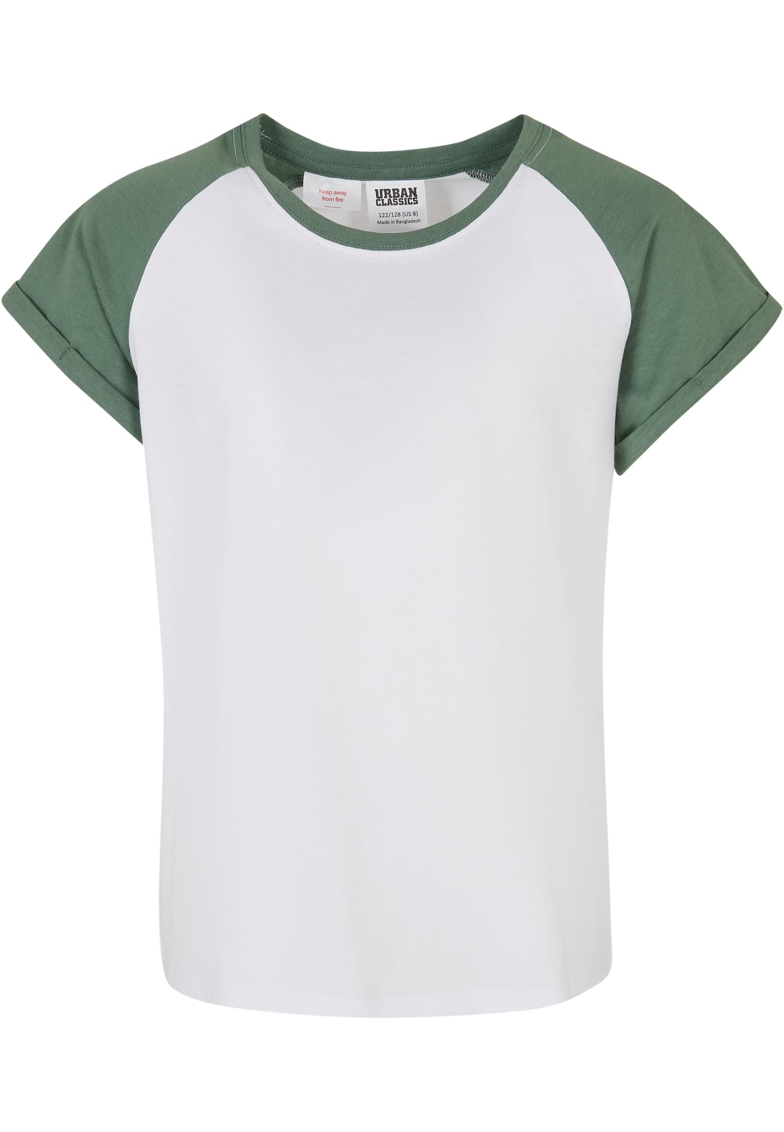 Girls Contrast Raglan Tee 2-Pack | white/saliva+white/black