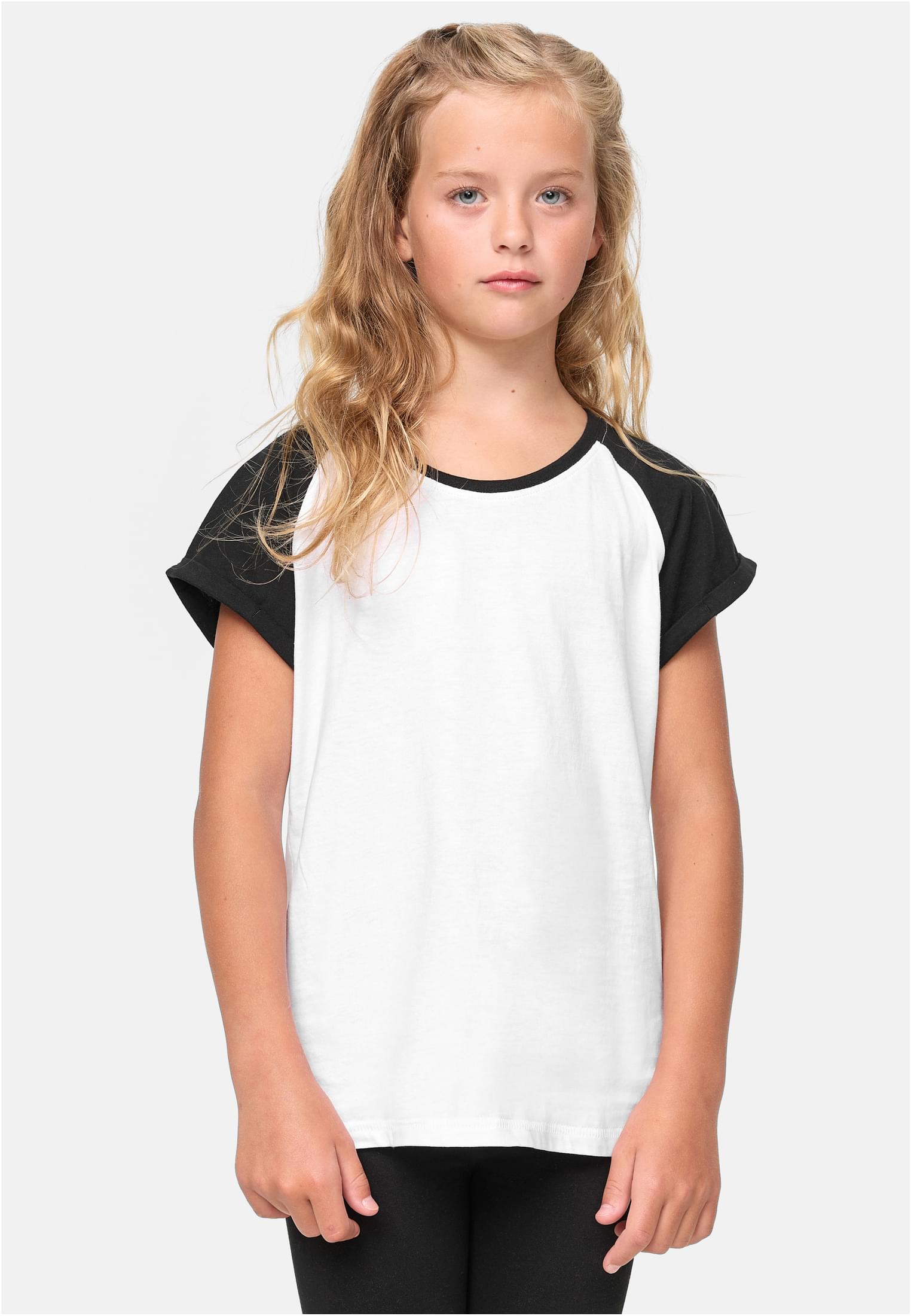 Girls Contrast Raglan Tee | white/black