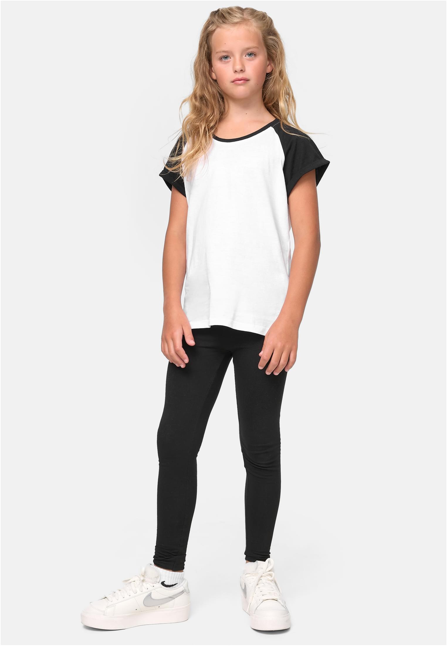 Girls Contrast Raglan Tee | white/black