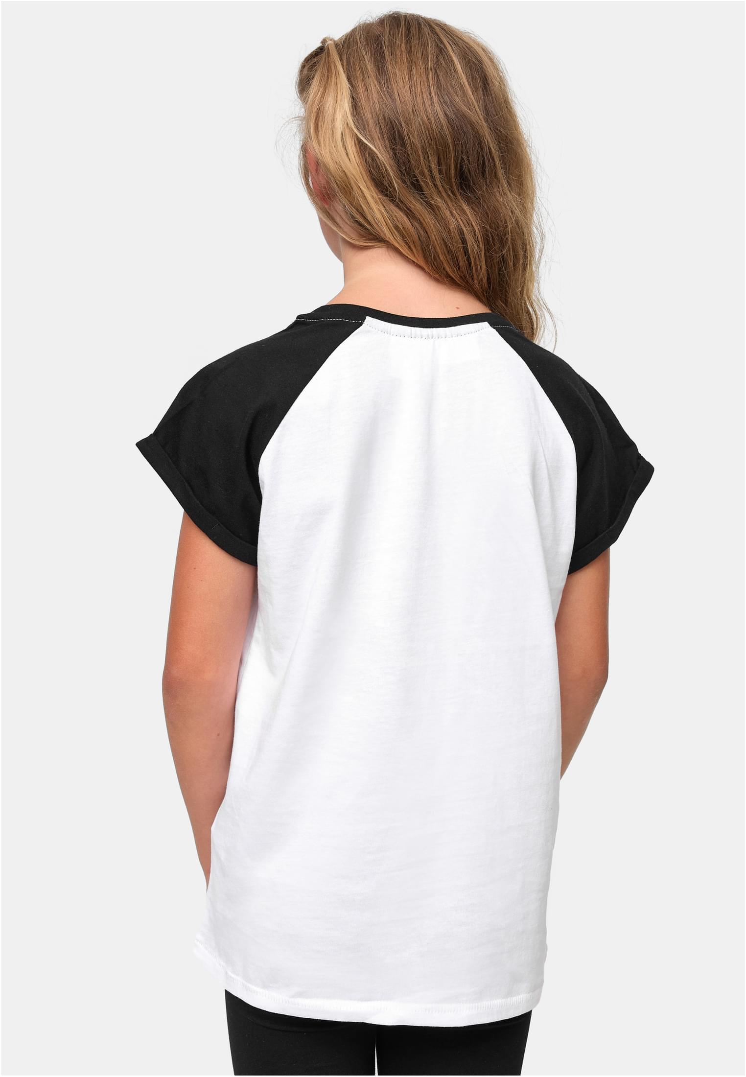 Girls Contrast Raglan Tee | white/black