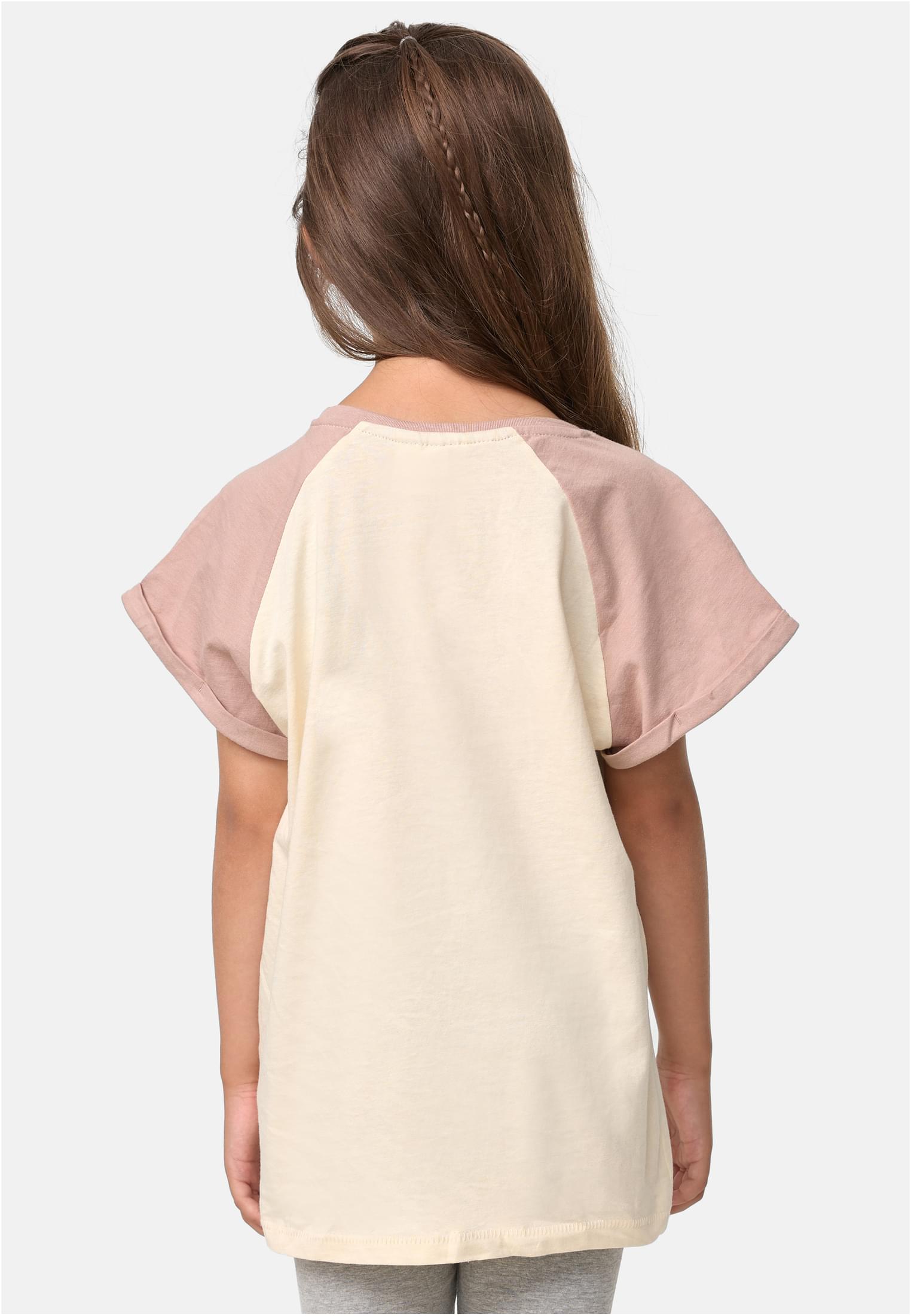 Girls Contrast Raglan Tee | whitesand/duskrose