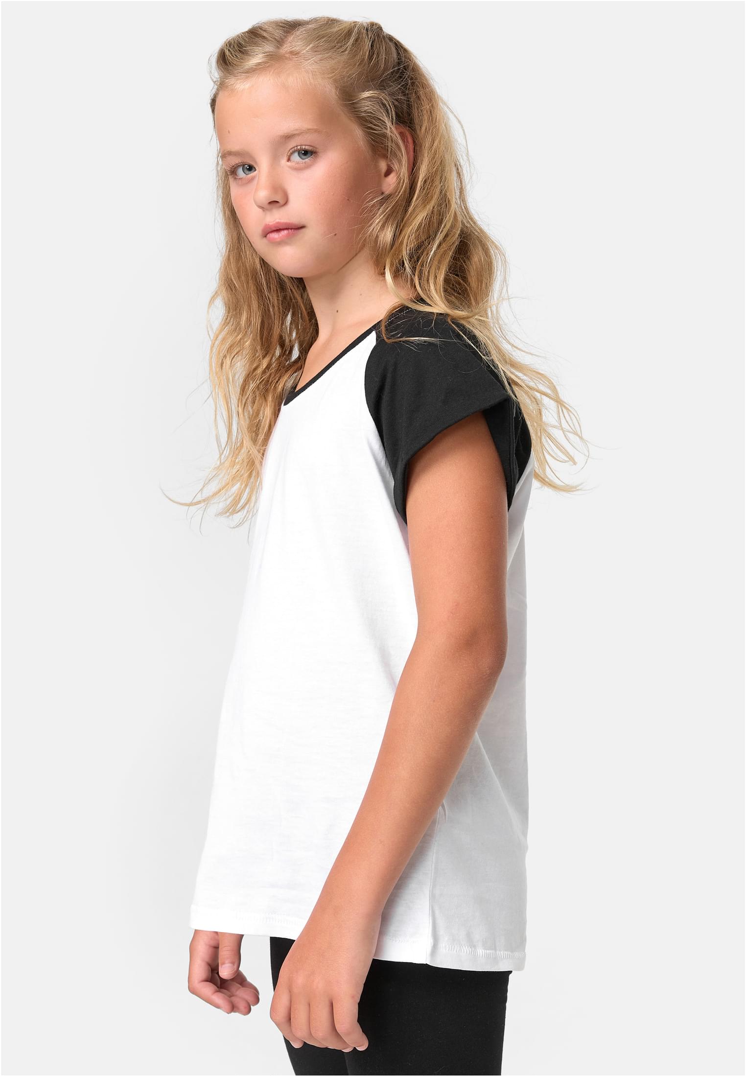 Girls Contrast Raglan Tee | white/black