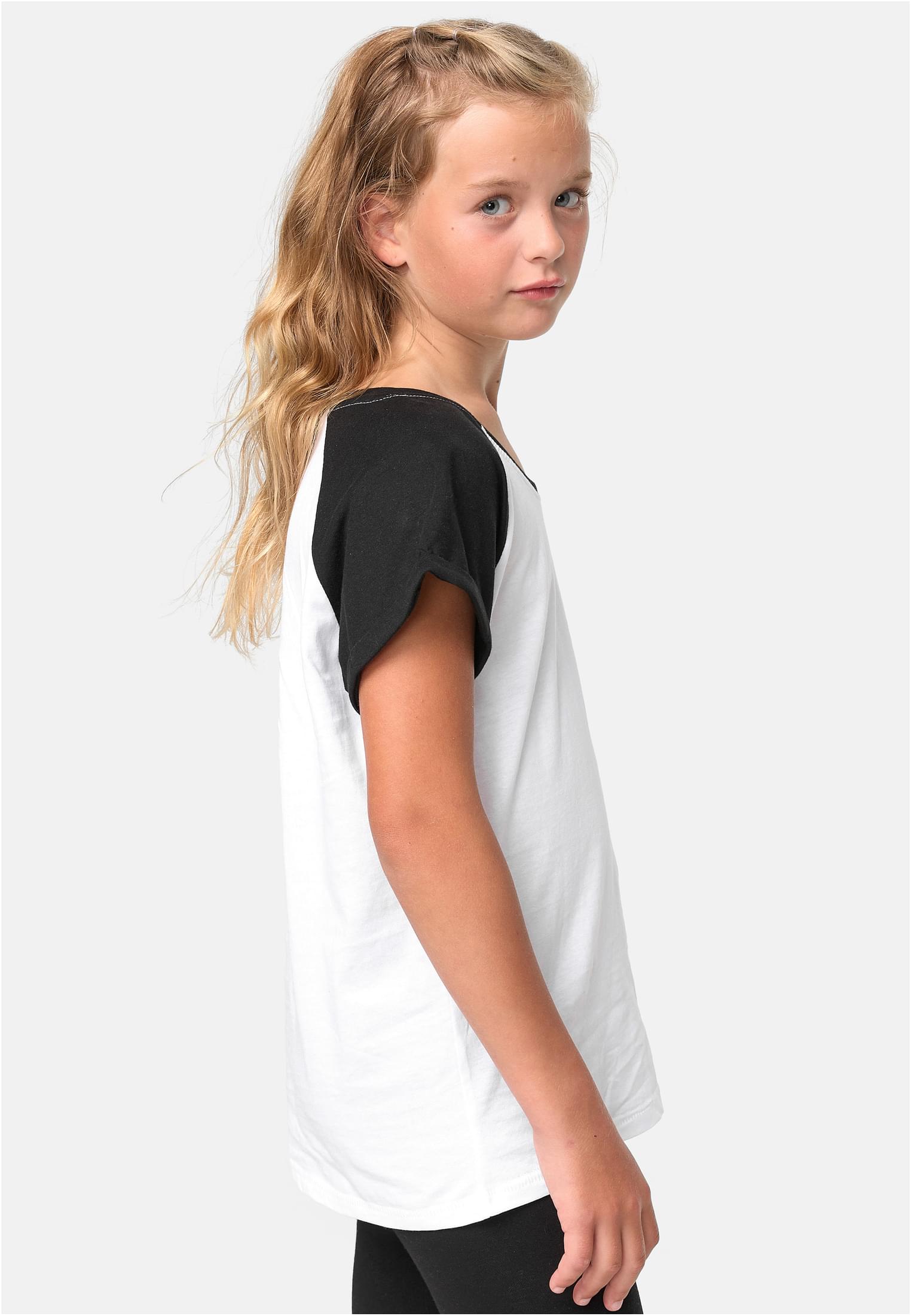 Girls Contrast Raglan Tee | white/black