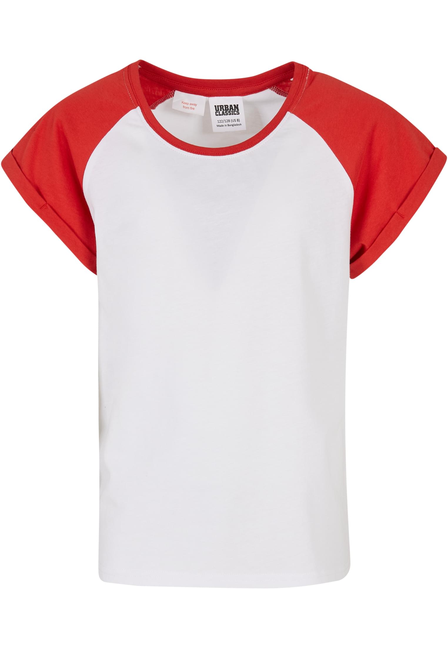 Girls Contrast Raglan Tee | white/hugered