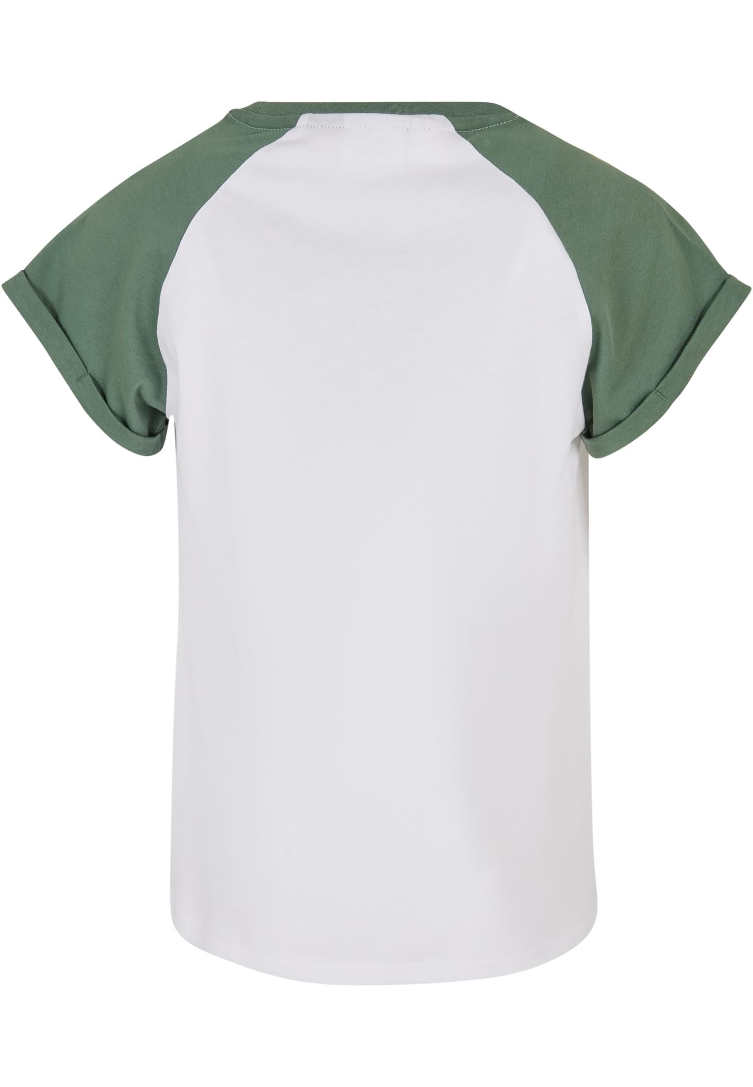 Girls Contrast Raglan Tee | white/salvia