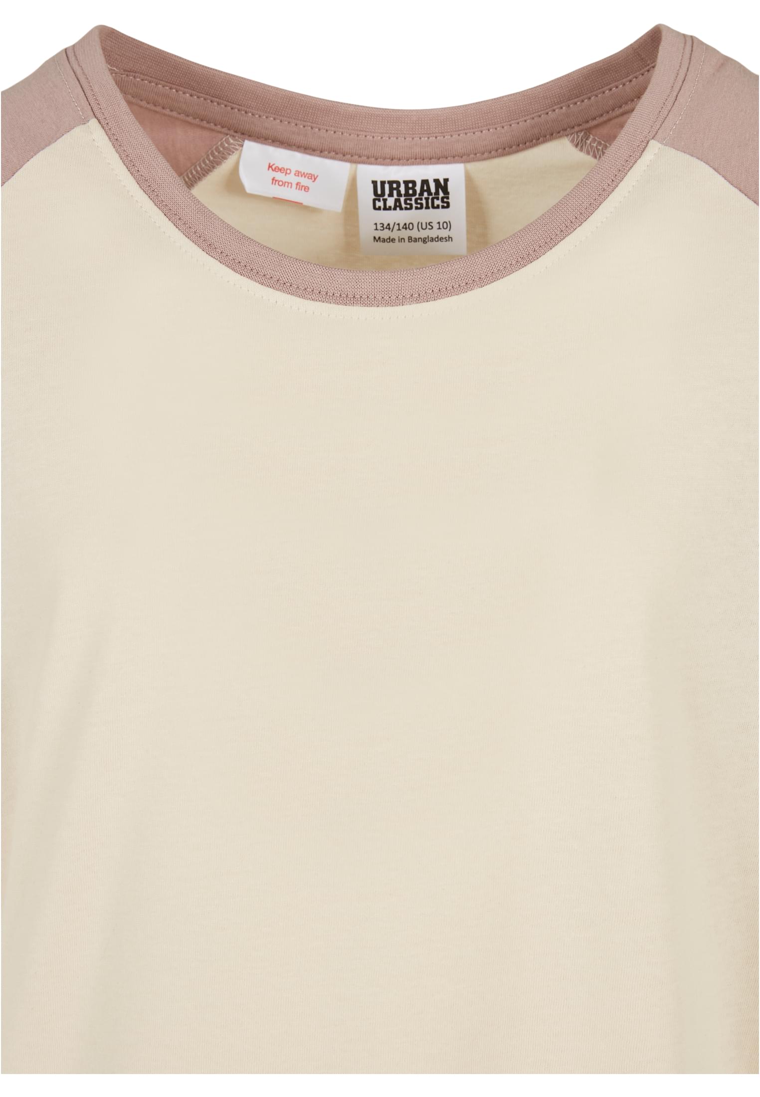 Girls Contrast Raglan Tee | whitesand/duskrose