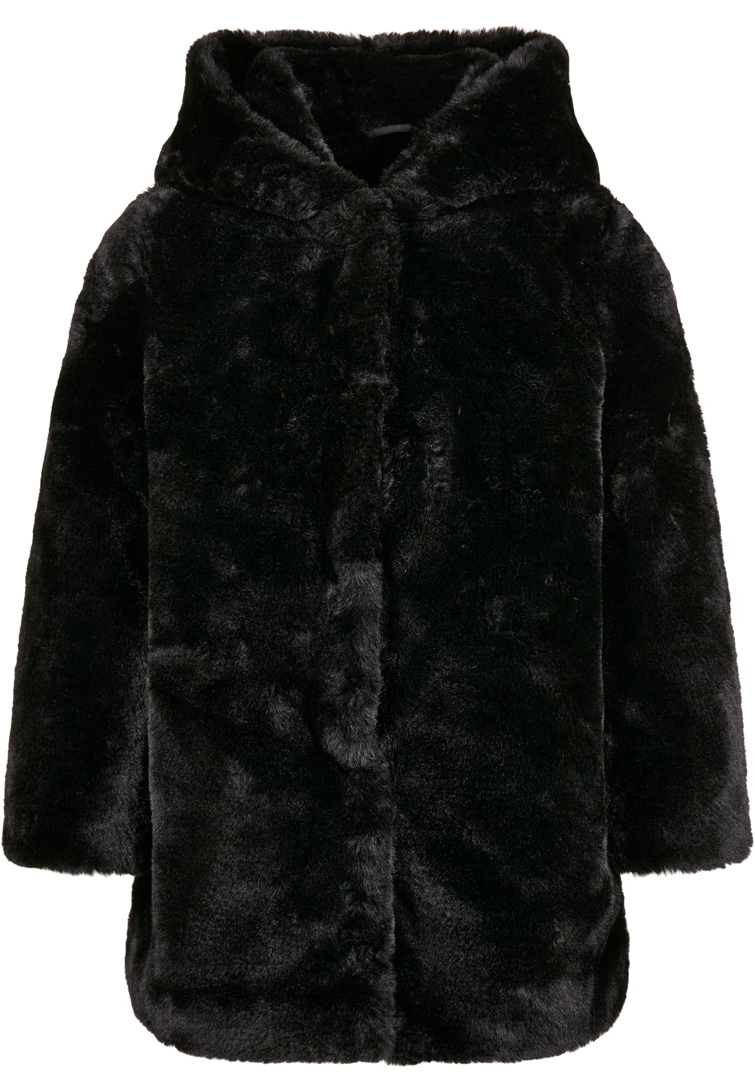 Girls Hooded Teddy Coat | black