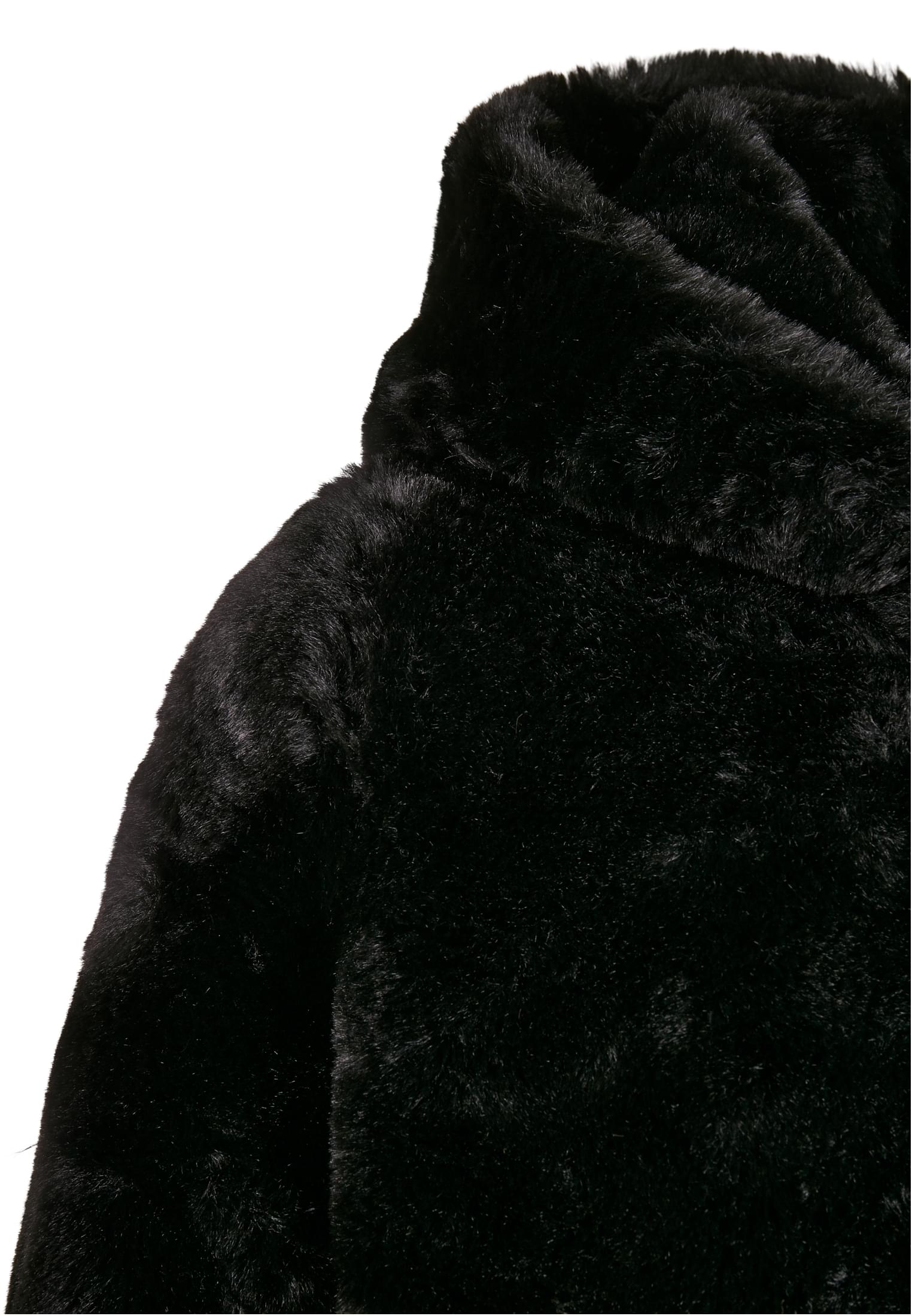 Girls Hooded Teddy Coat | black