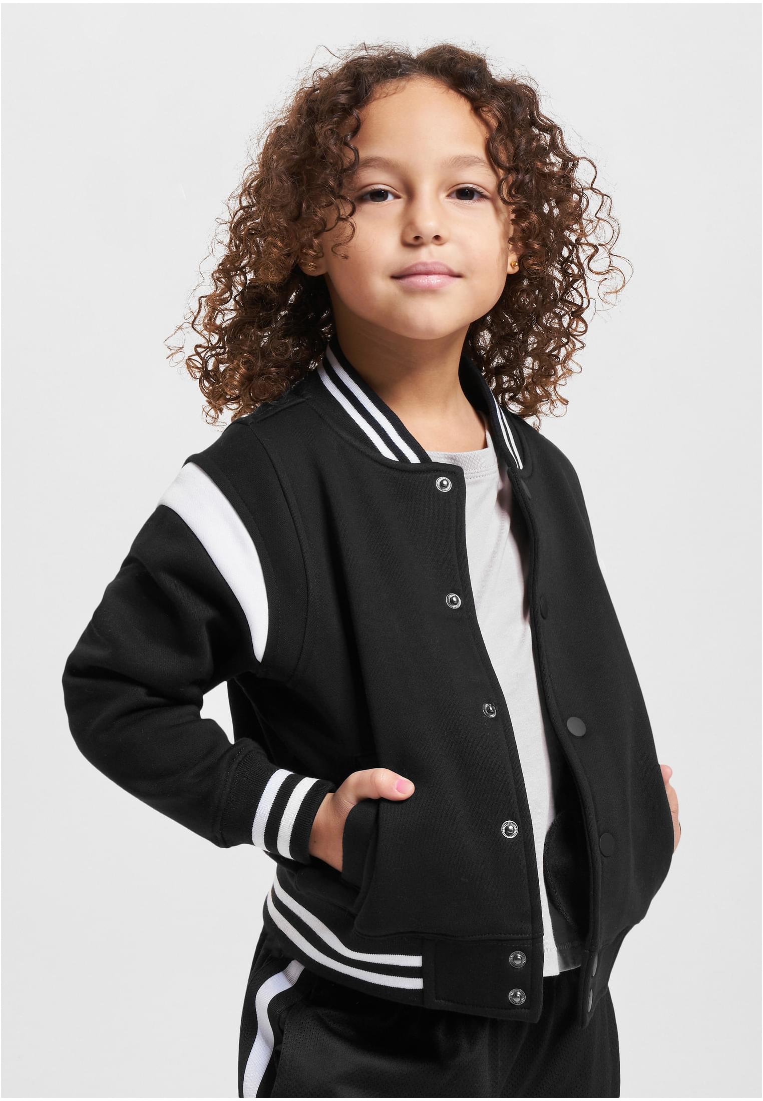 Boys Inset College Sweat Jacket | black/white