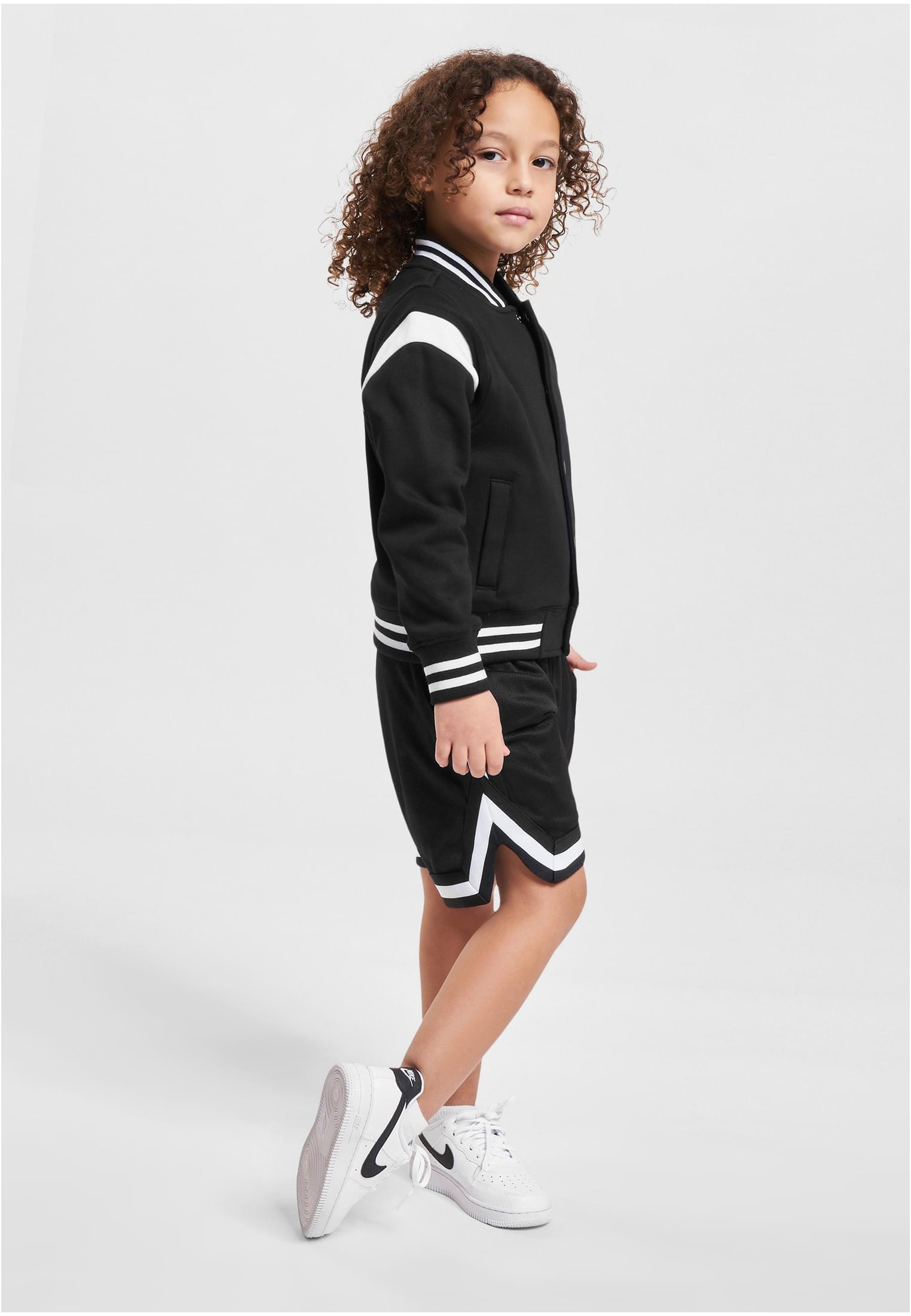 Boys Inset College Sweat Jacket | black/white