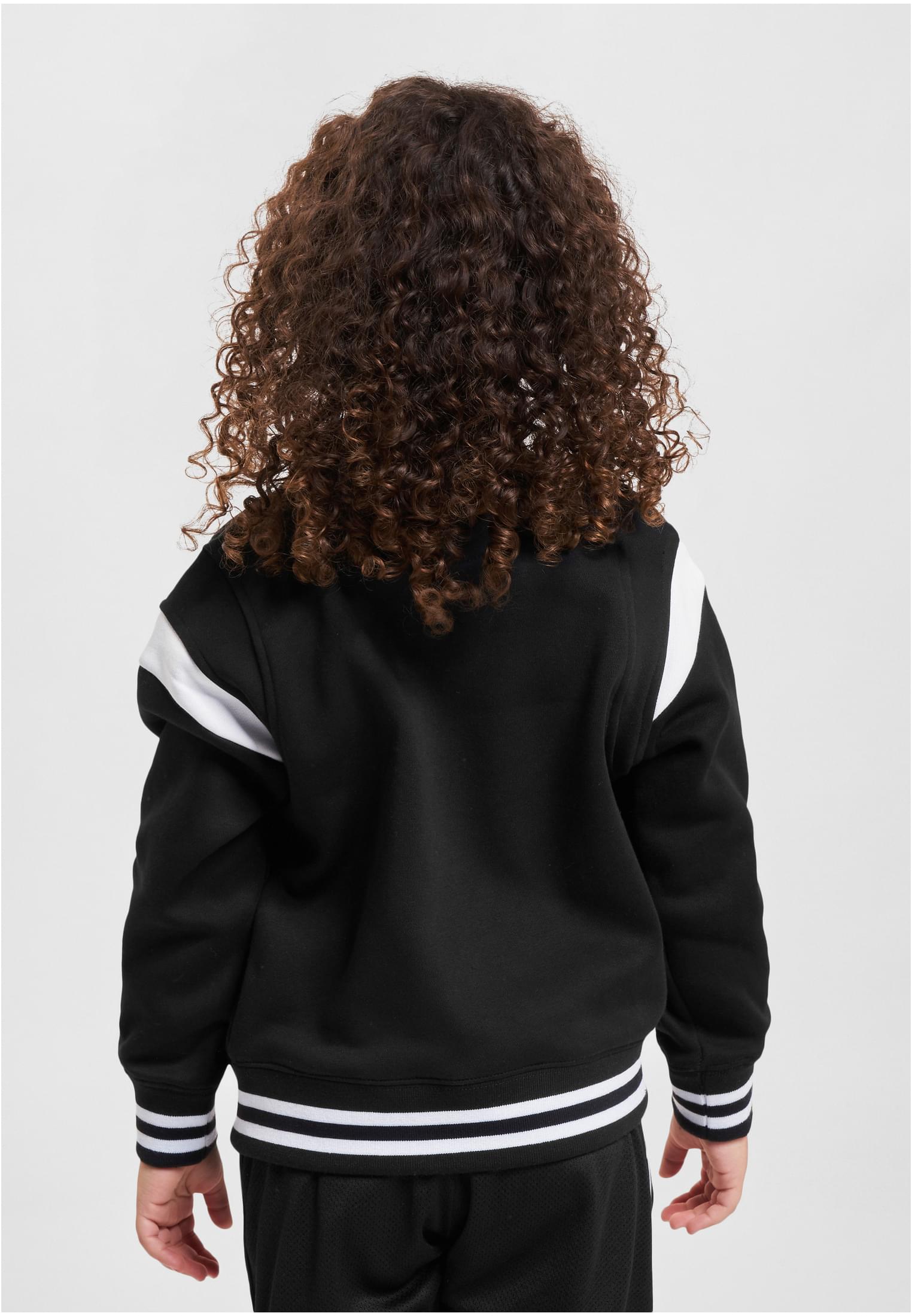 Boys Inset College Sweat Jacket | black/white