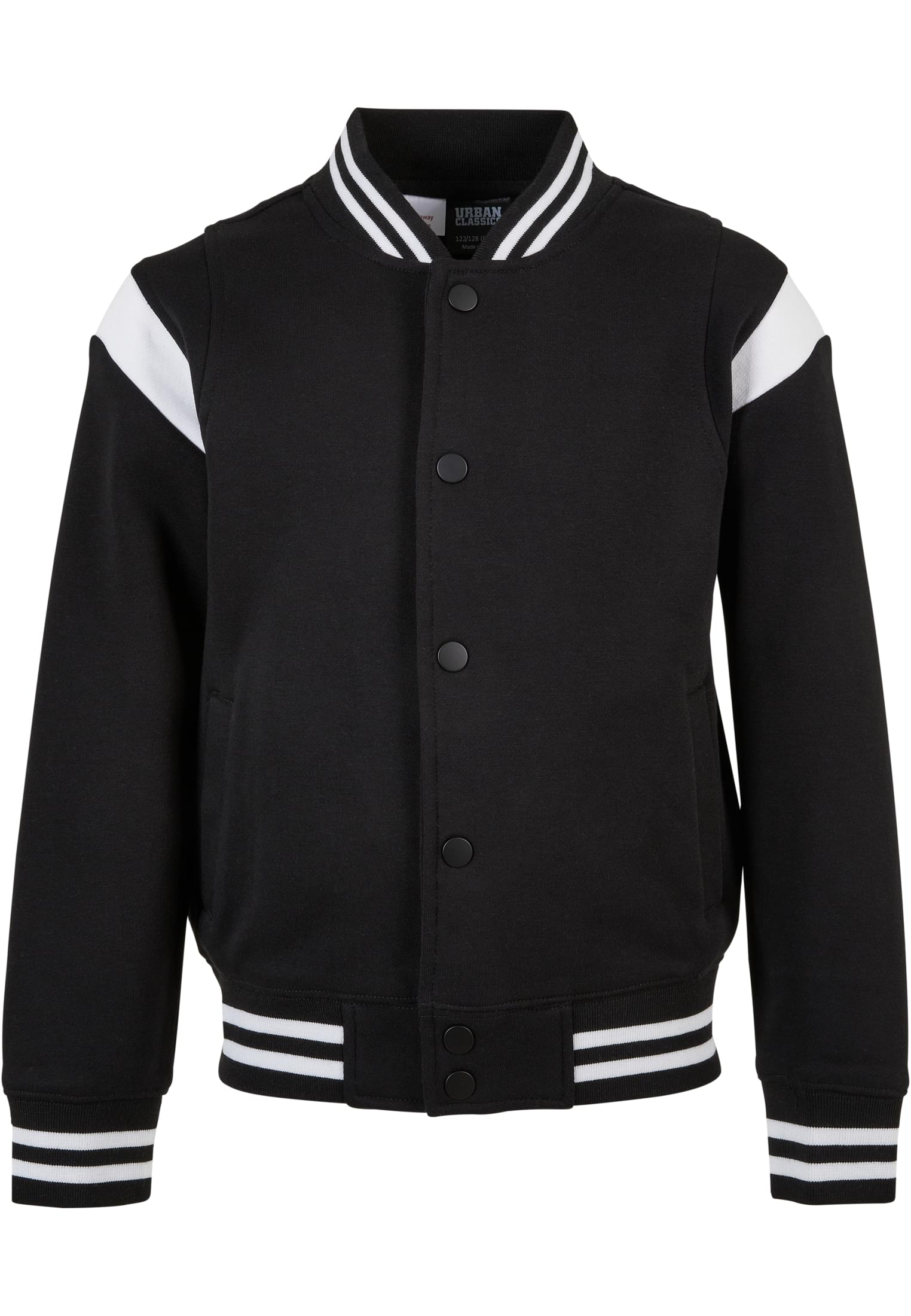 Boys Inset College Sweat Jacket | black/white