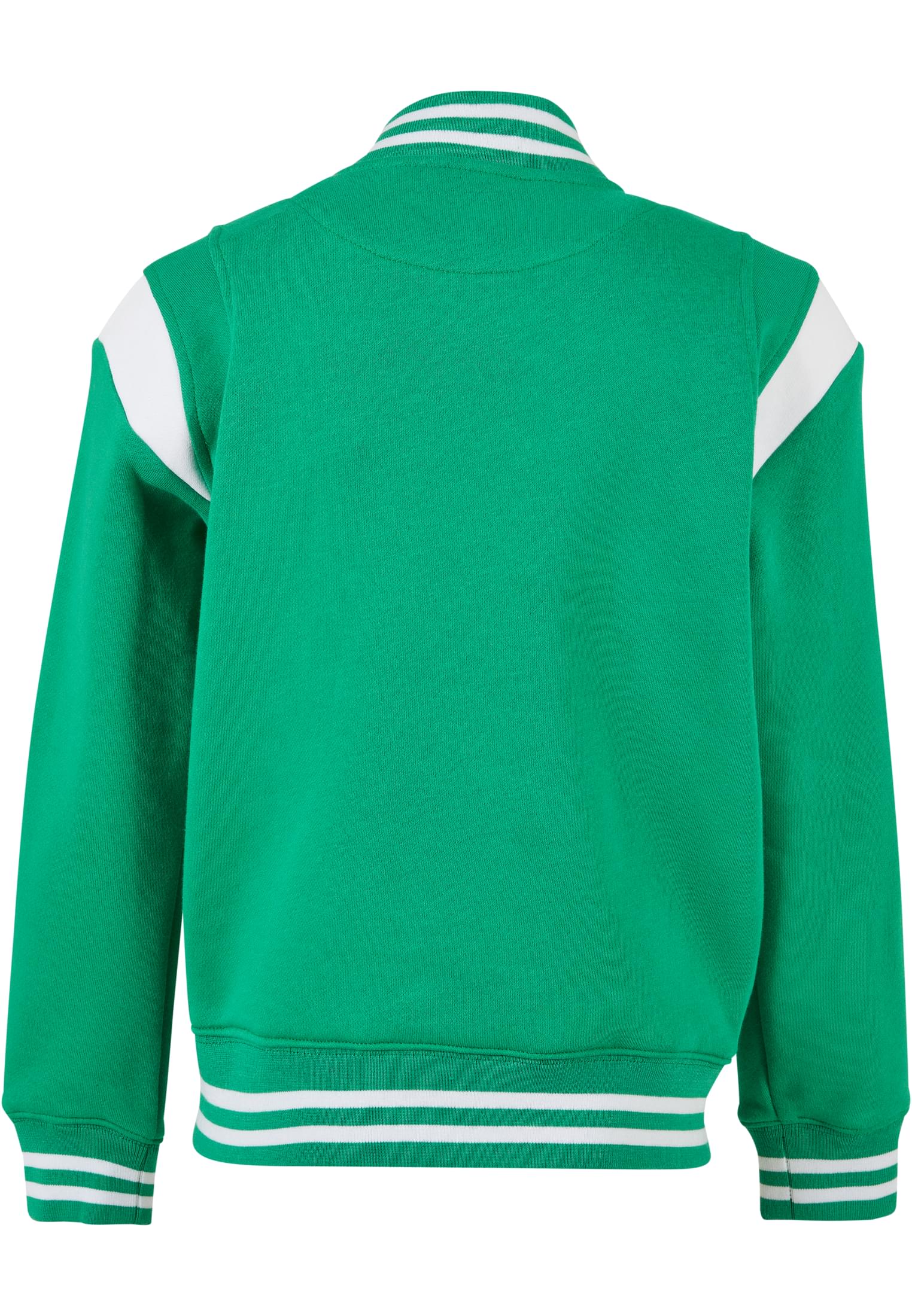 Boys Inset College Sweat Jacket | bodegagreen/white