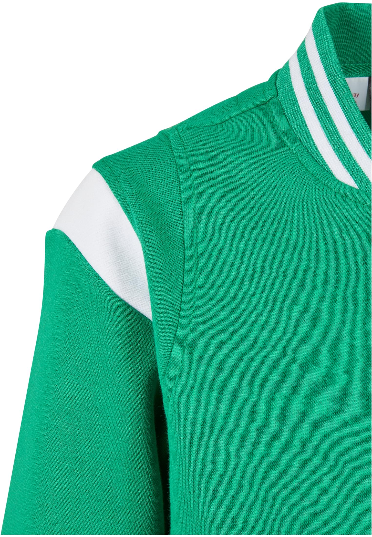 Boys Inset College Sweat Jacket | bodegagreen/white