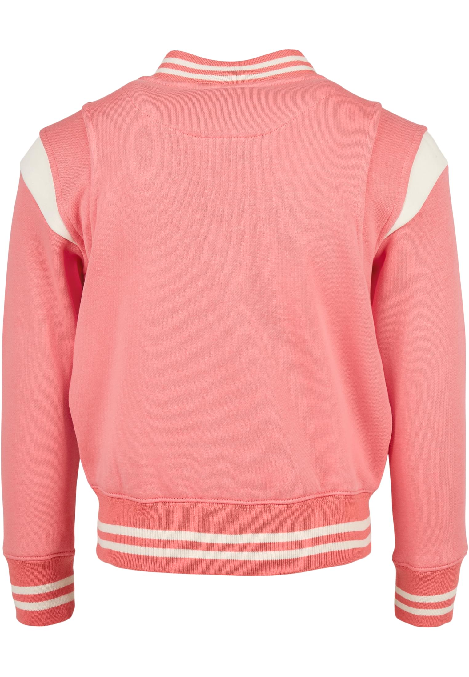 Girls Inset College Sweat Jacket | palepink/whitesand