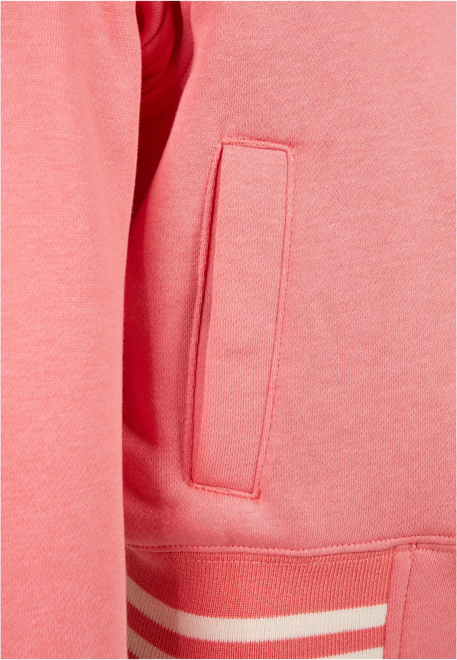 Girls Inset College Sweat Jacket | palepink/whitesand