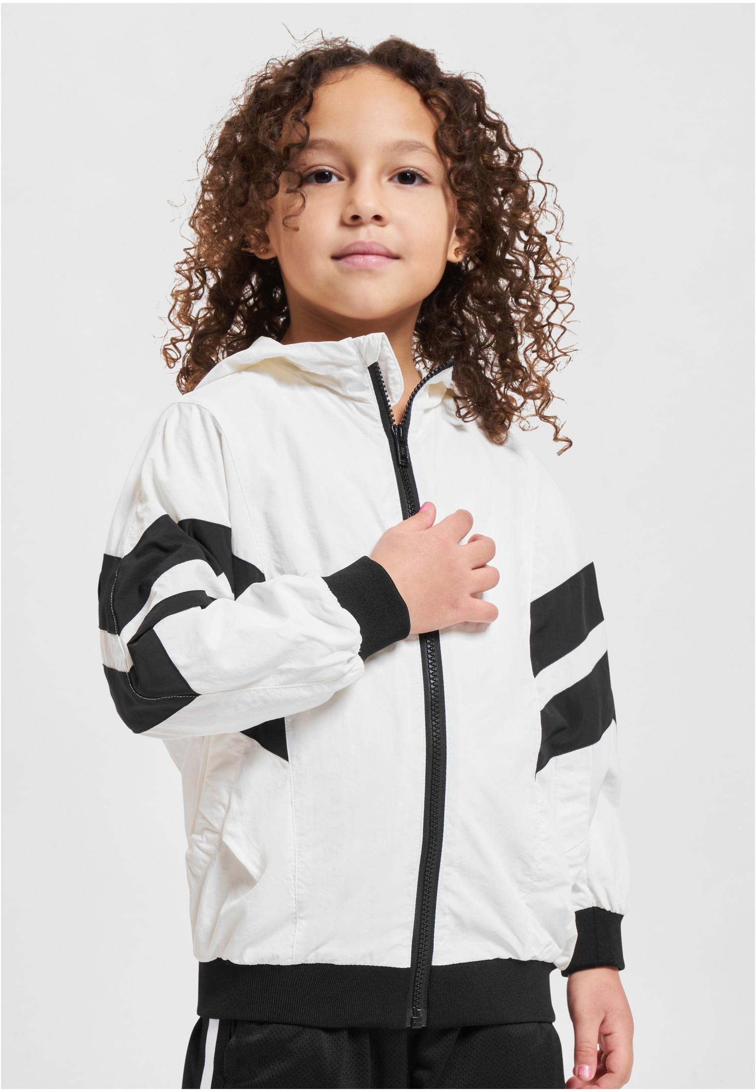 Girls Crinkle Batwing Jacket | white/black