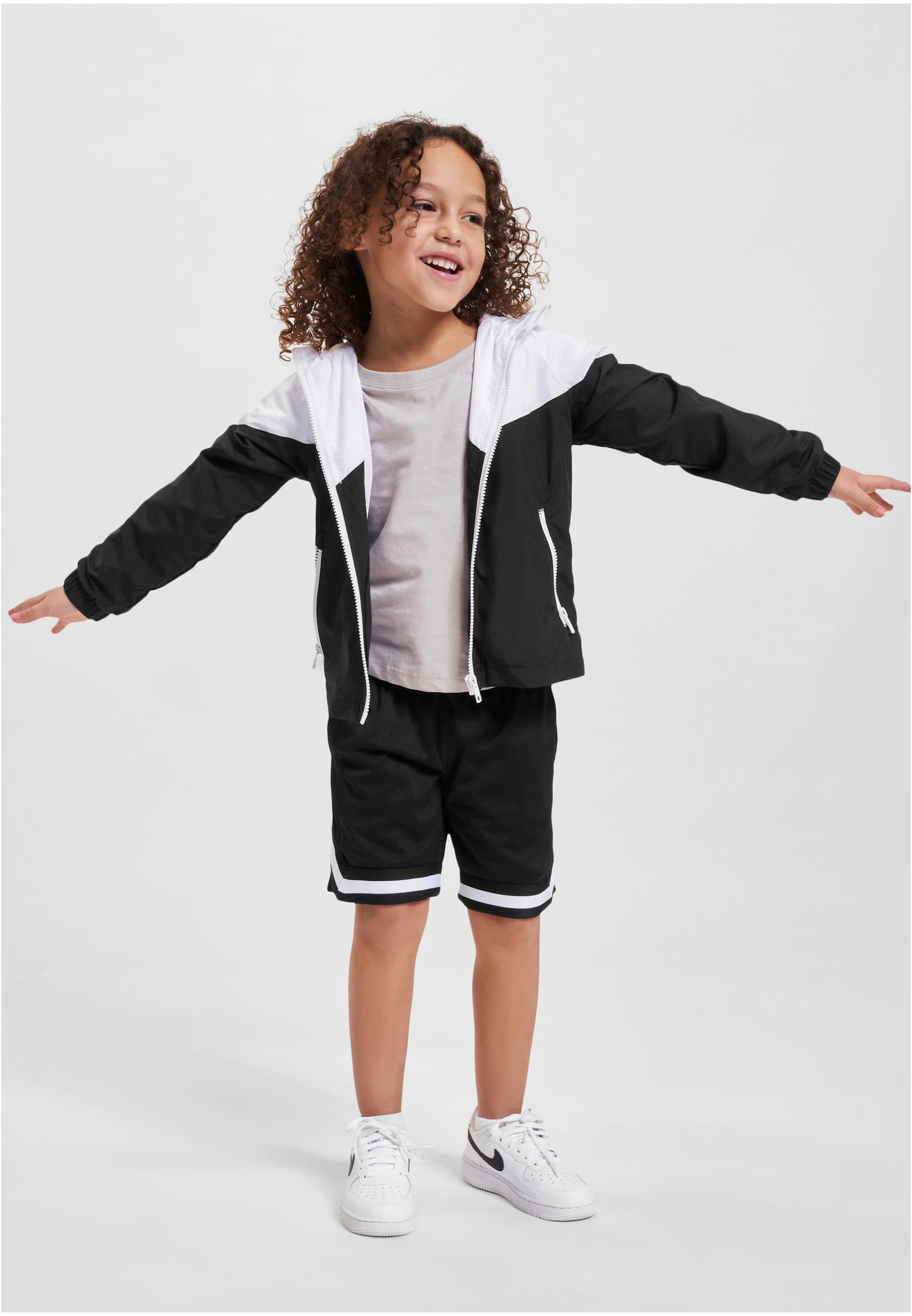 Girls Crinkle Batwing Jacket | black/white