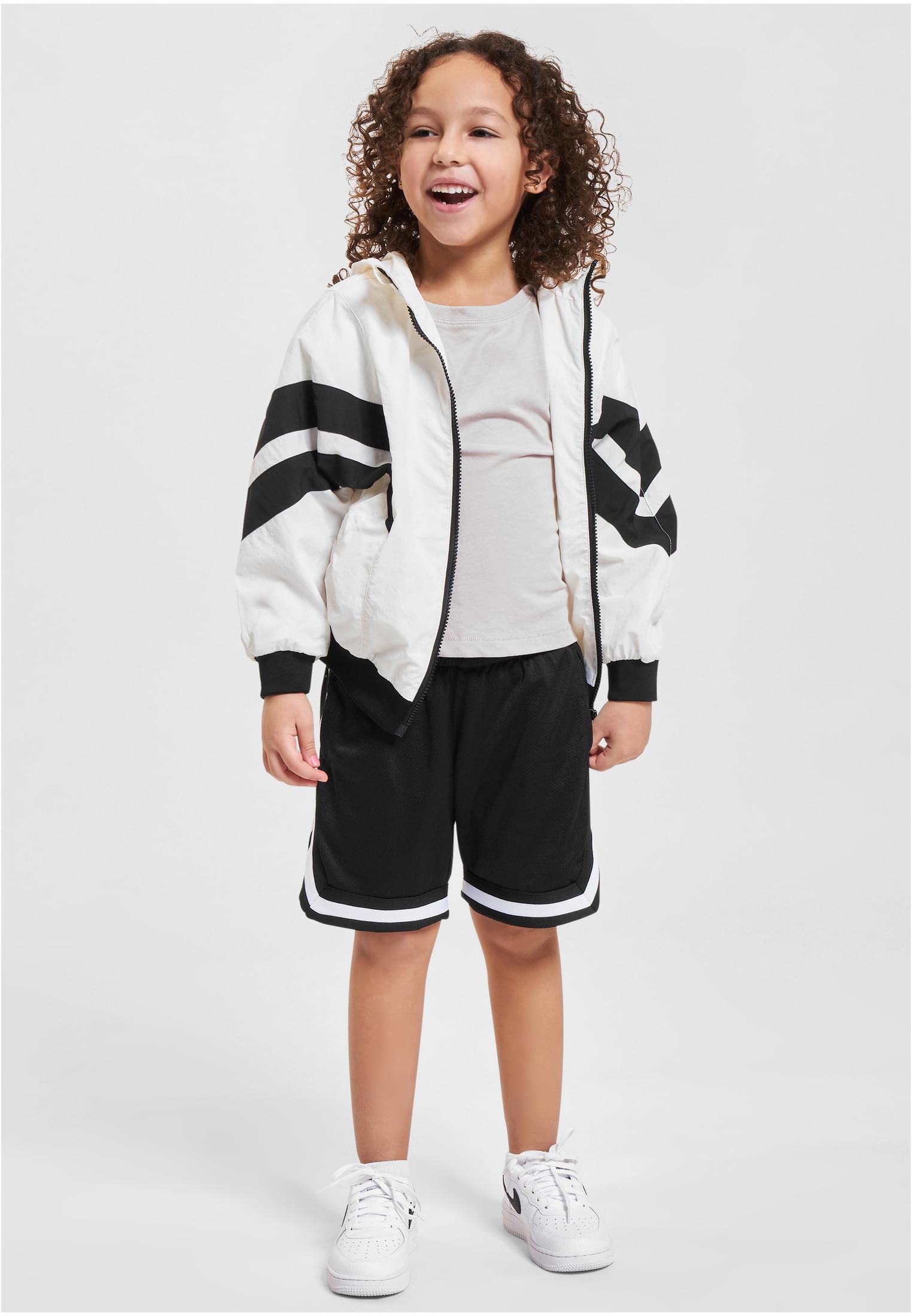 Girls Crinkle Batwing Jacket | white/black