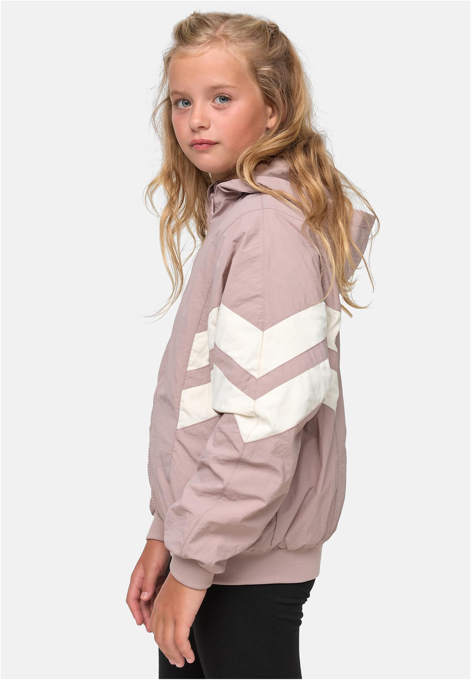 Girls Crinkle Batwing Jacket | duskrose/whitesand