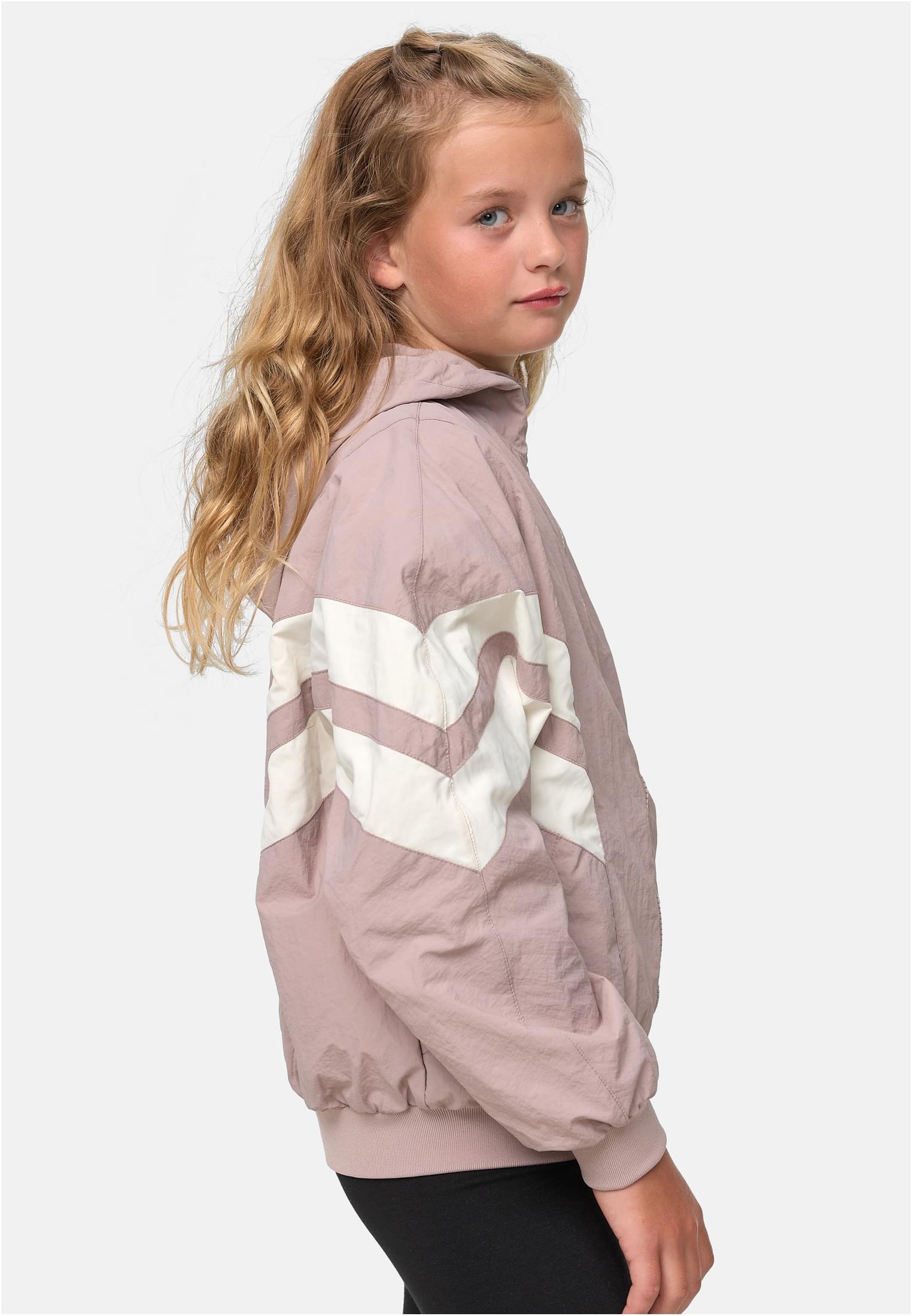 Girls Crinkle Batwing Jacket | duskrose/whitesand