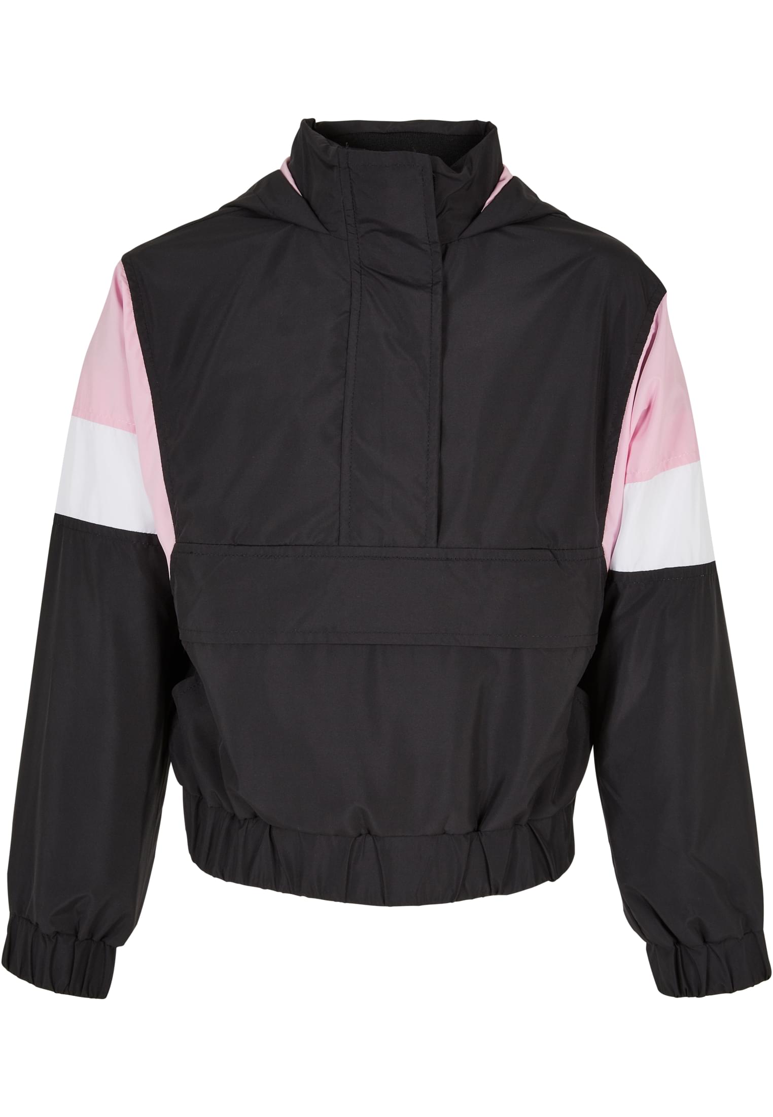 Girls Light 3-Tone Pull Over Jacket | black/girlypink/white