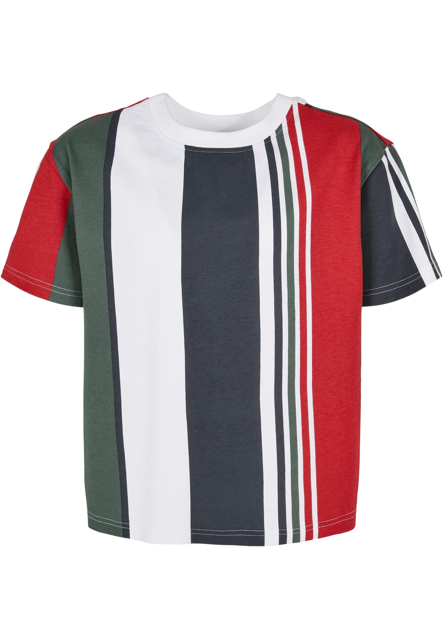 Boys Heavy Oversized Big AOP Stripe Tee | white/navy