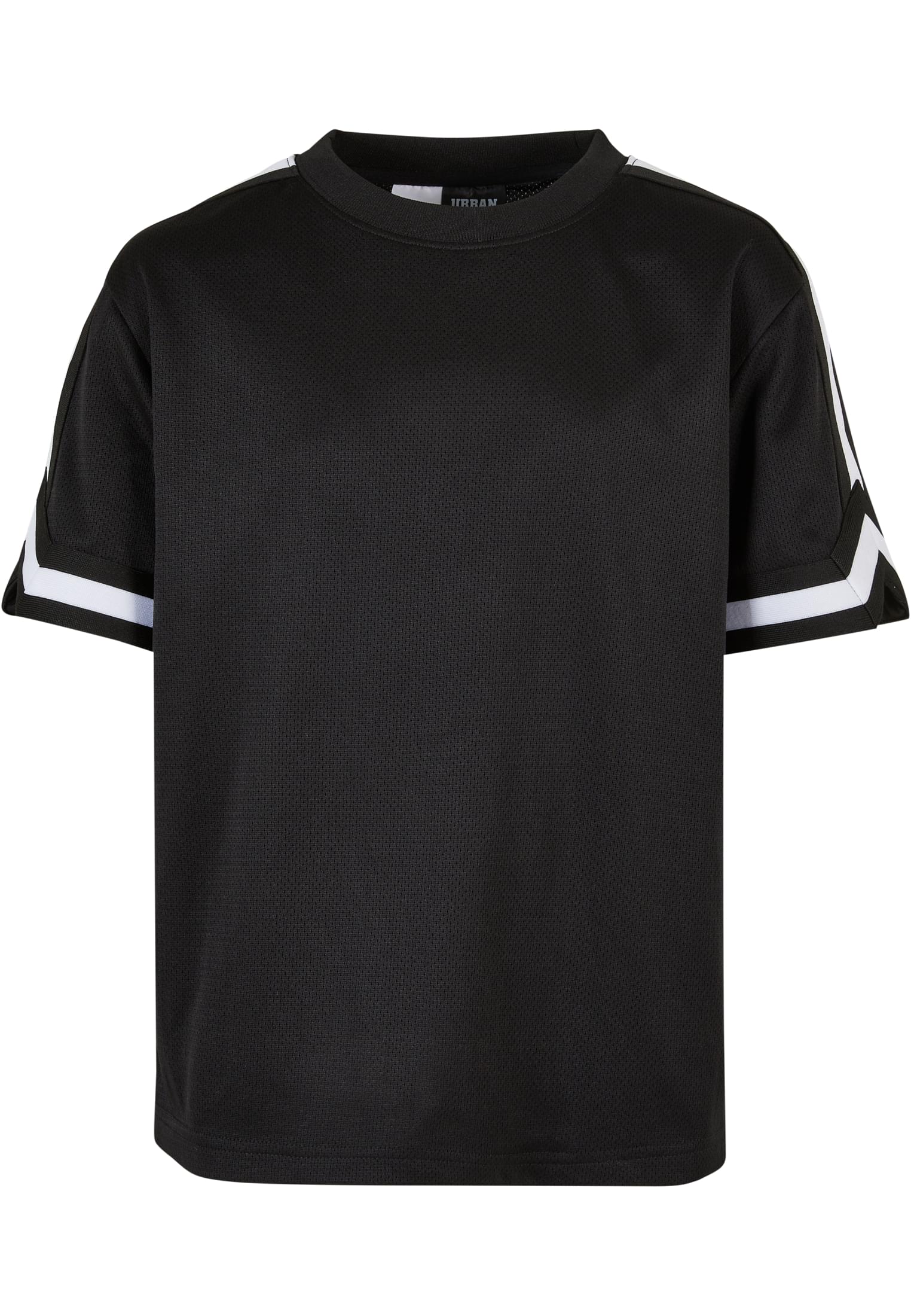 Boys Oversized Stripes Mesh Tee | black