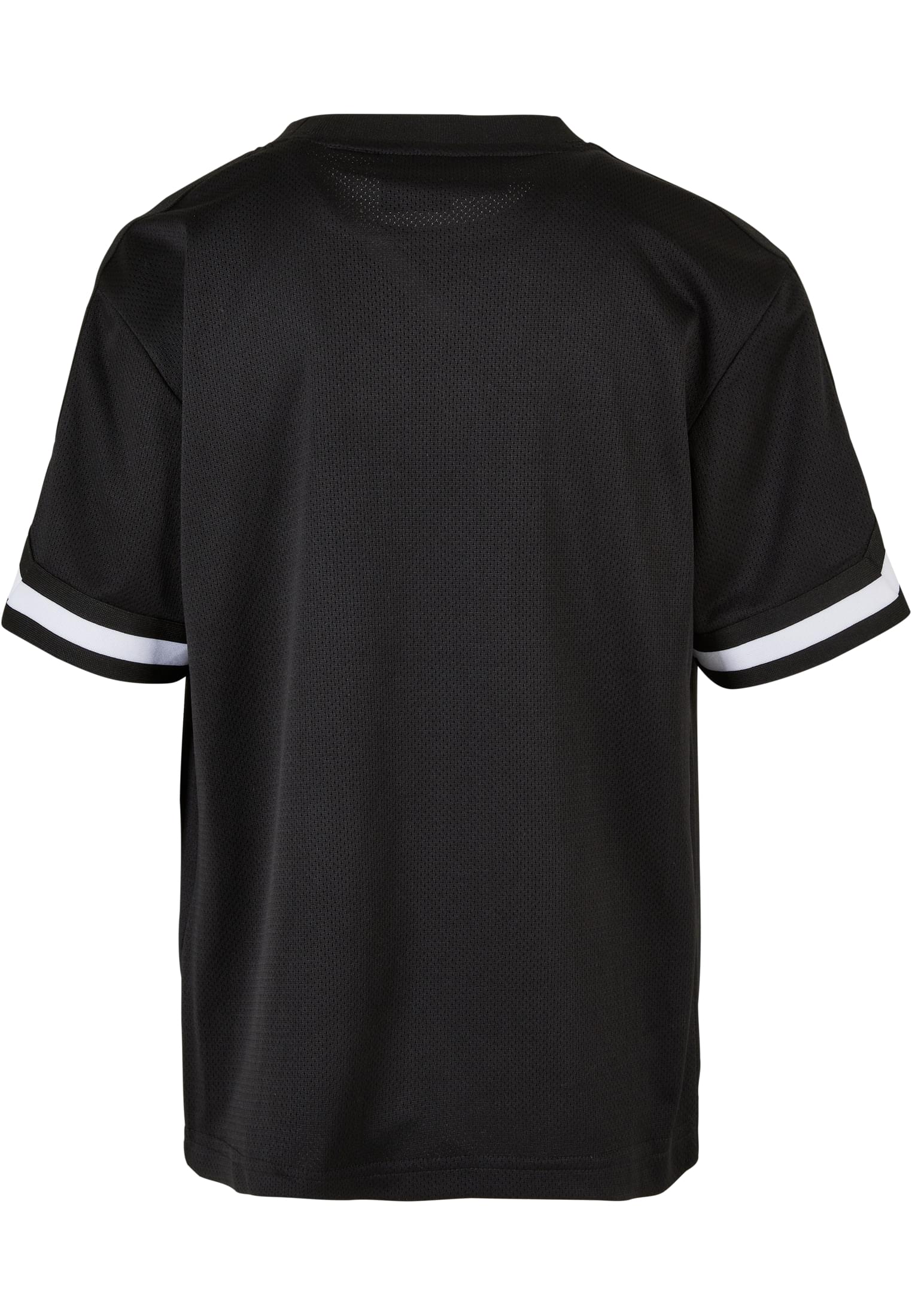 Boys Oversized Stripes Mesh Tee | black