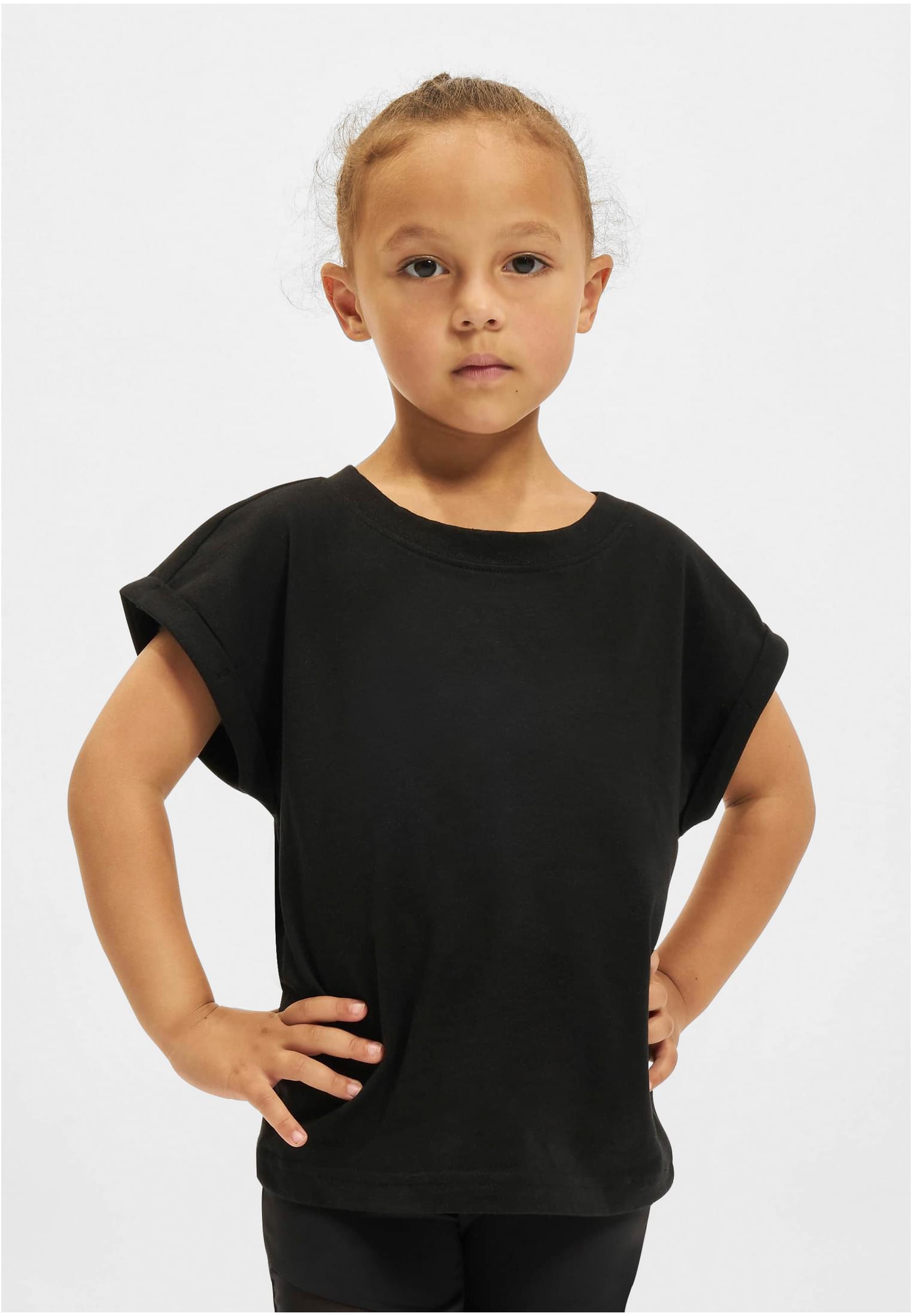 Girls Organic Extended Shoulder Tee | black