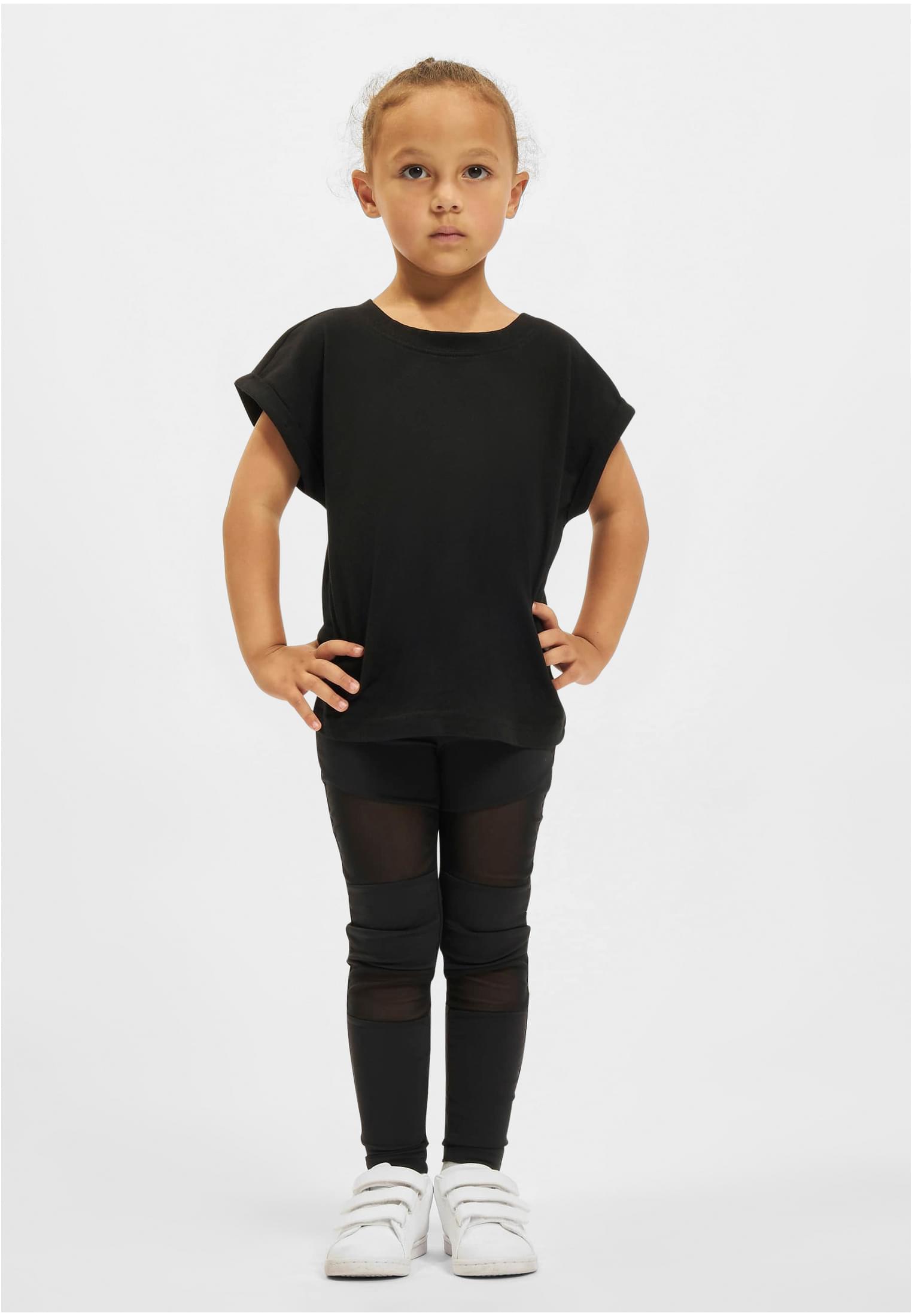 Girls Organic Extended Shoulder Tee | black