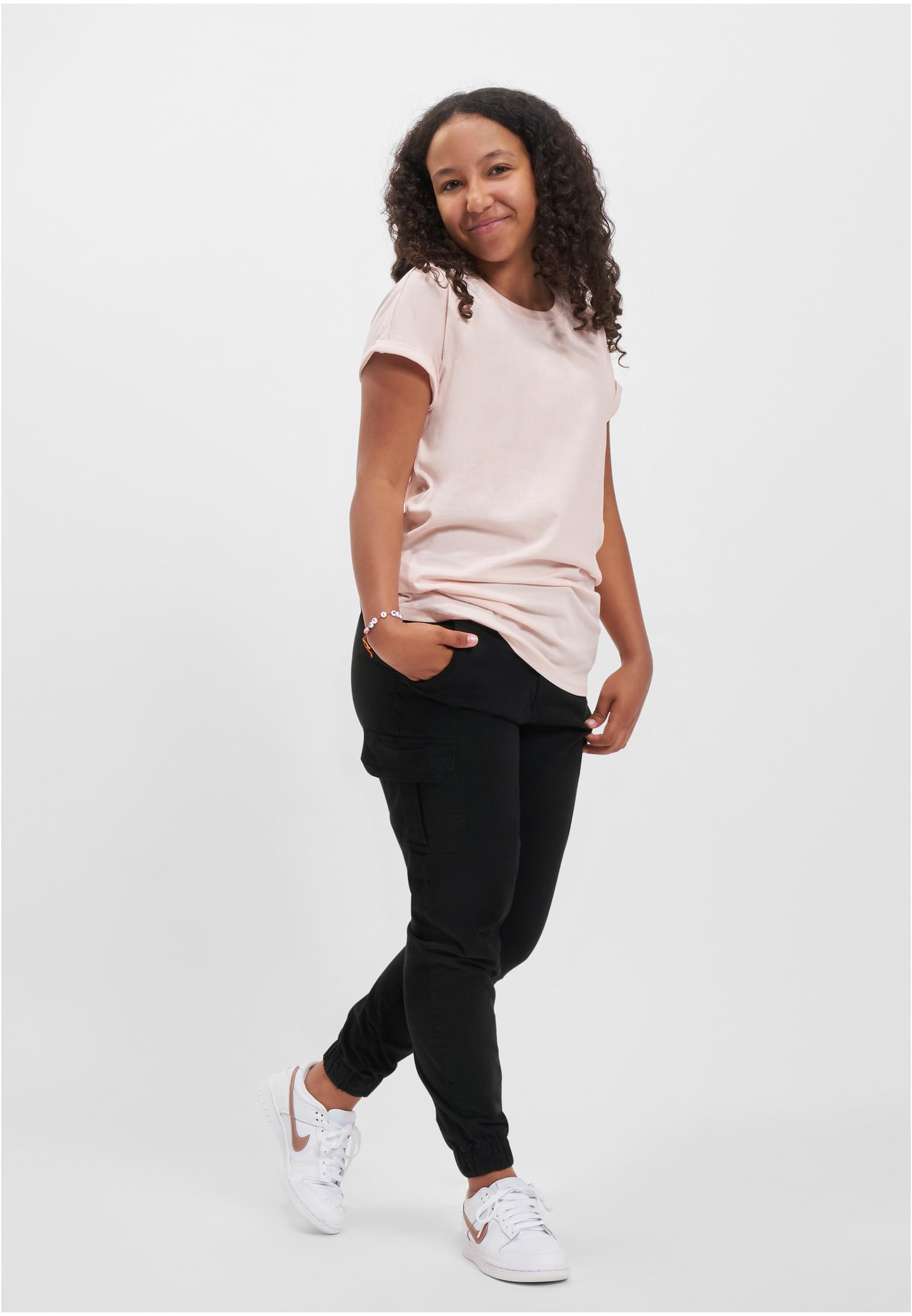 Girls Organic Extended Shoulder Tee | pink