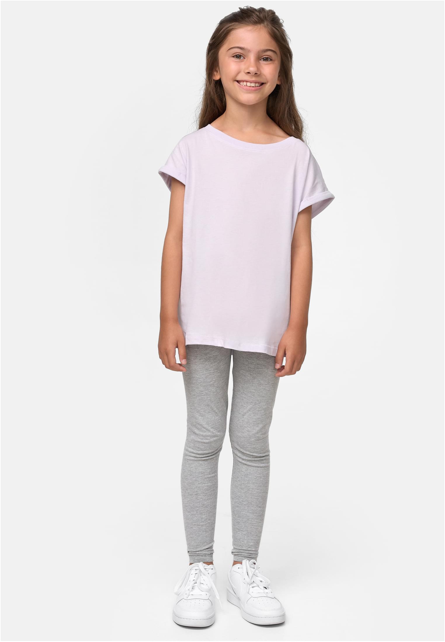 Girls Organic Extended Shoulder Tee | softlilac