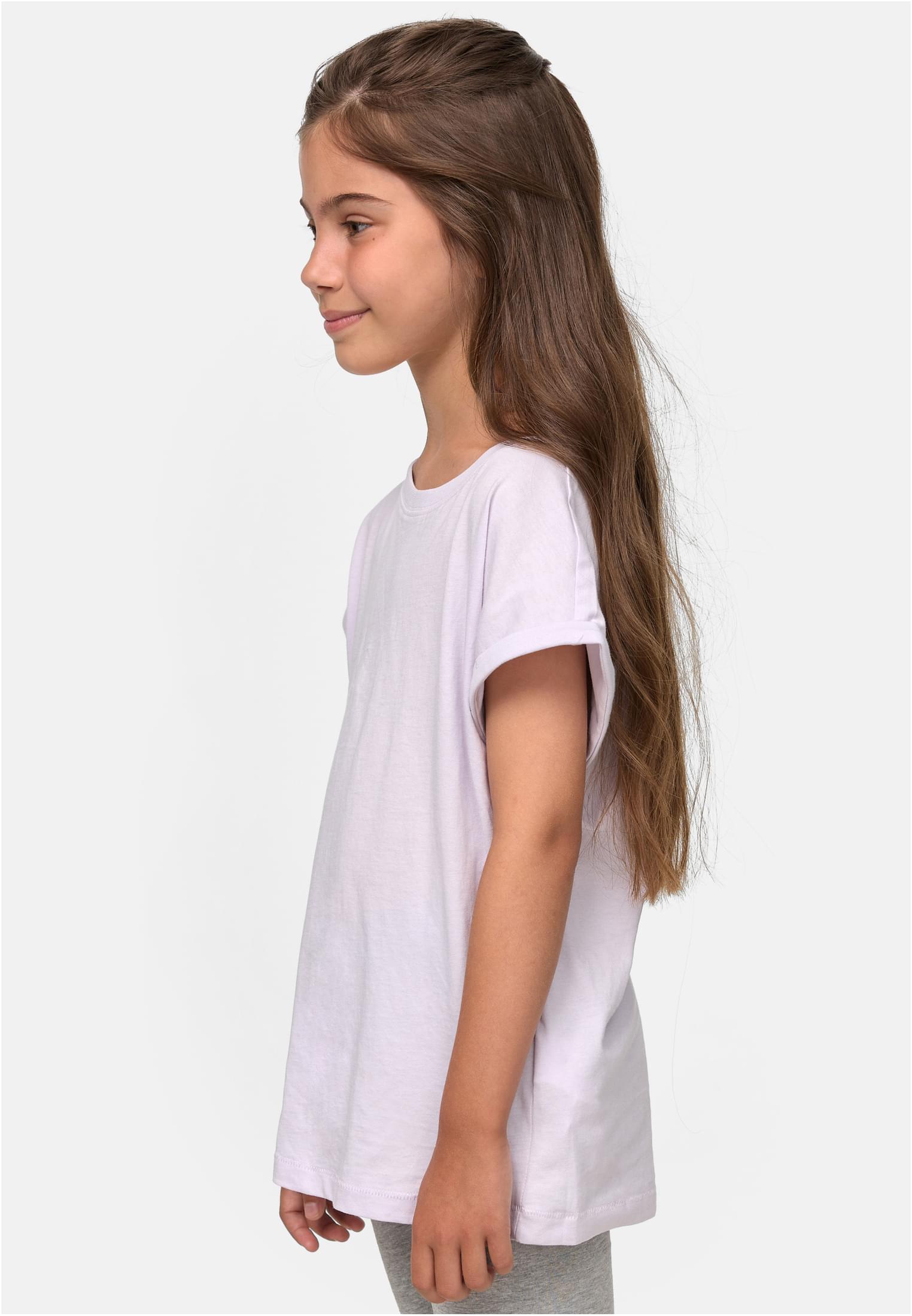 Girls Organic Extended Shoulder Tee | softlilac