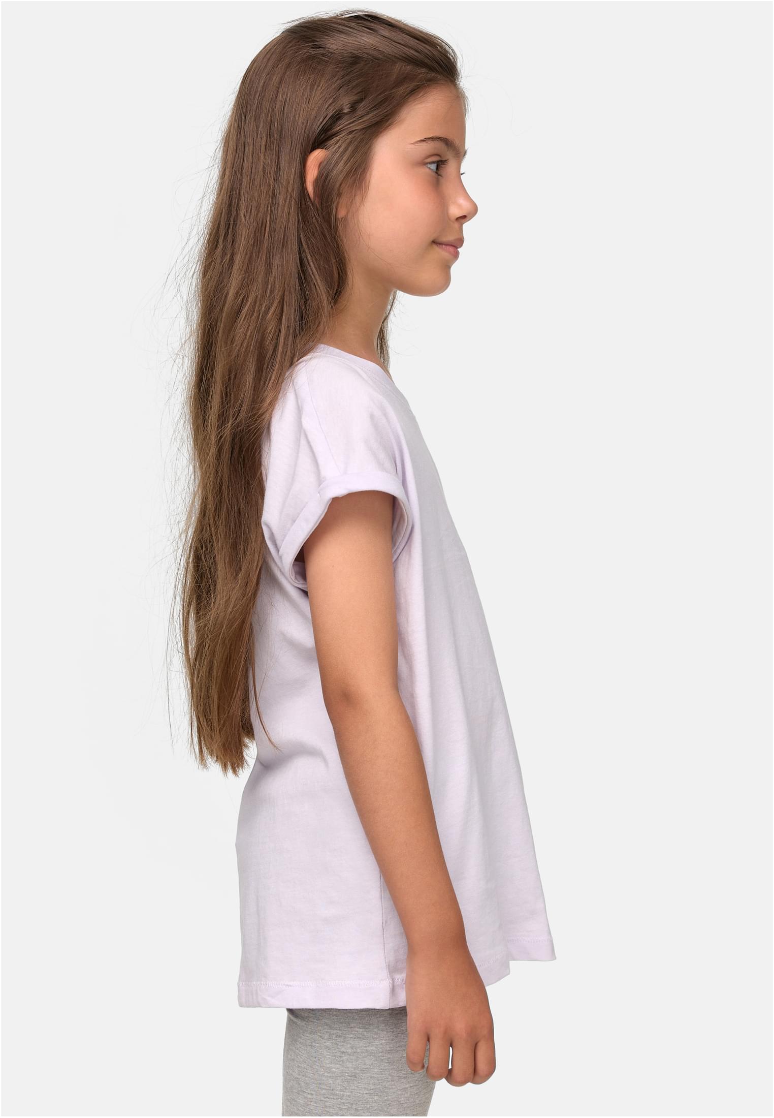 Girls Organic Extended Shoulder Tee | softlilac