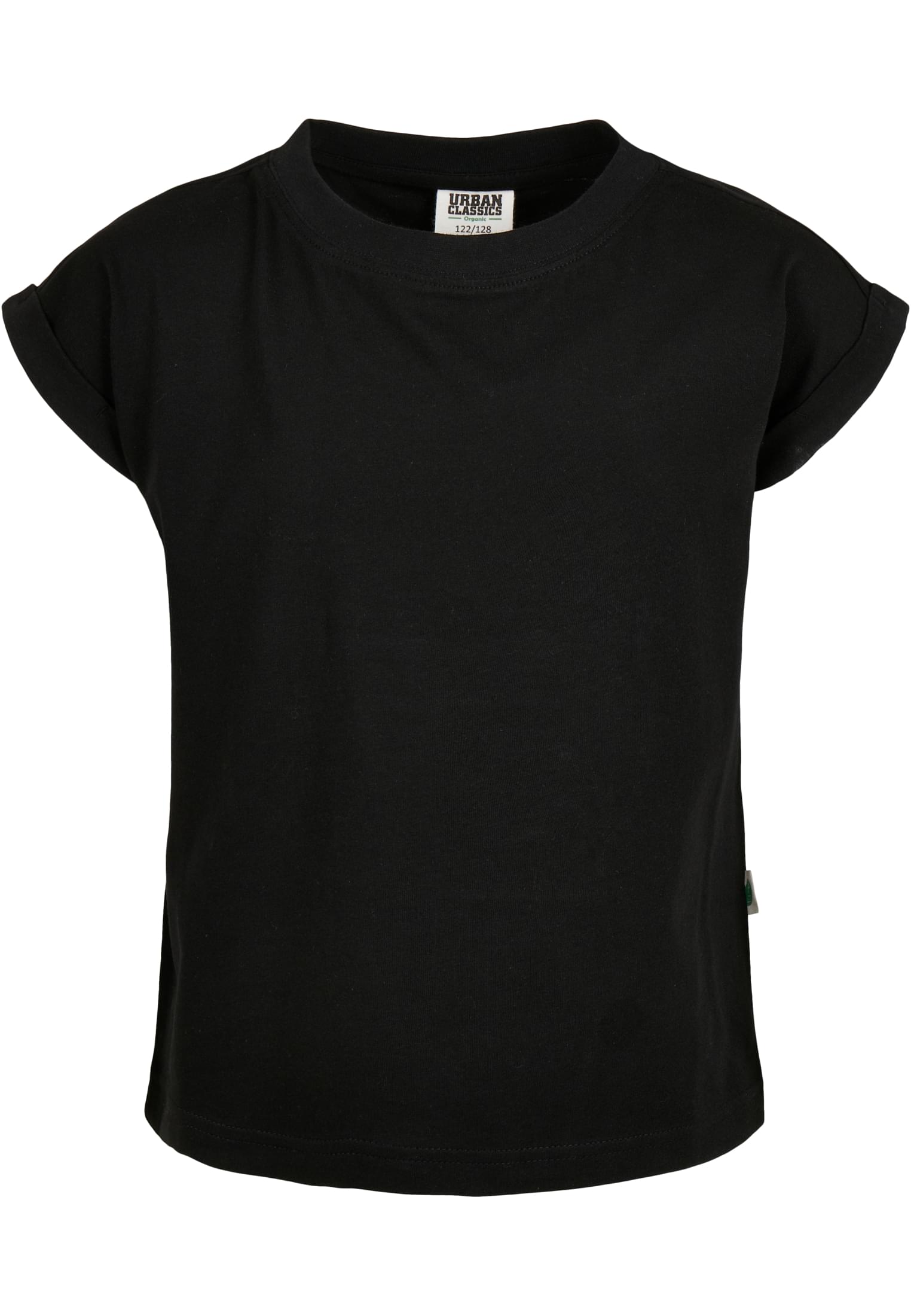 Girls Organic Extended Shoulder Tee | black